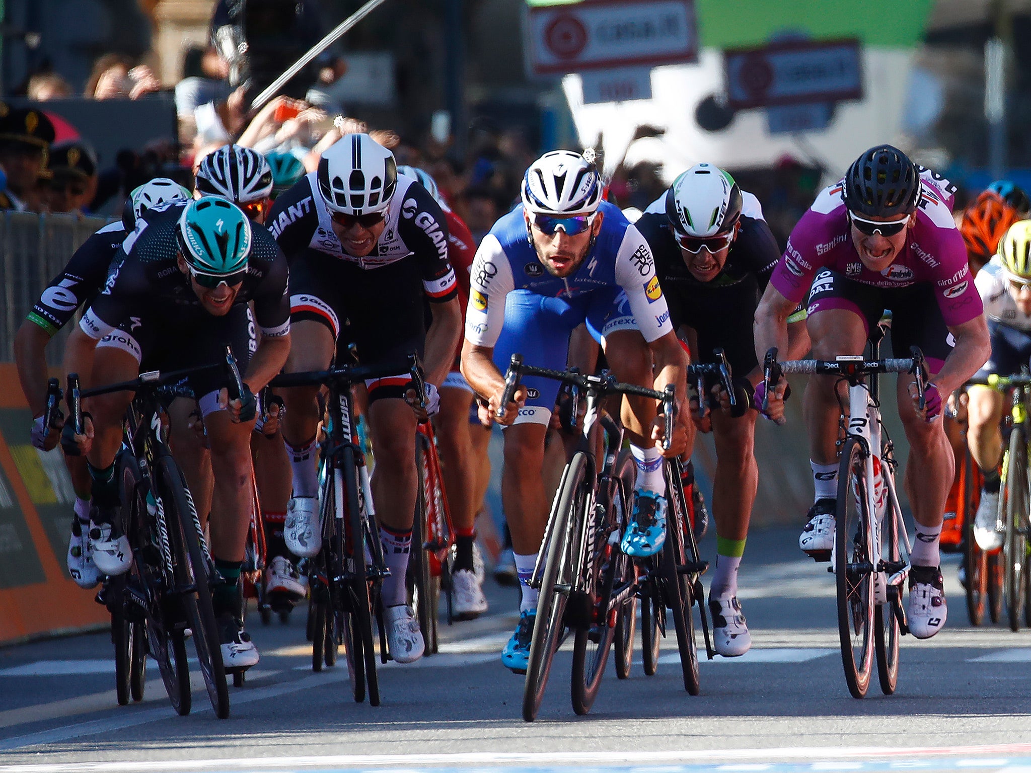 Gaviria had to sprint to the finish to take victory