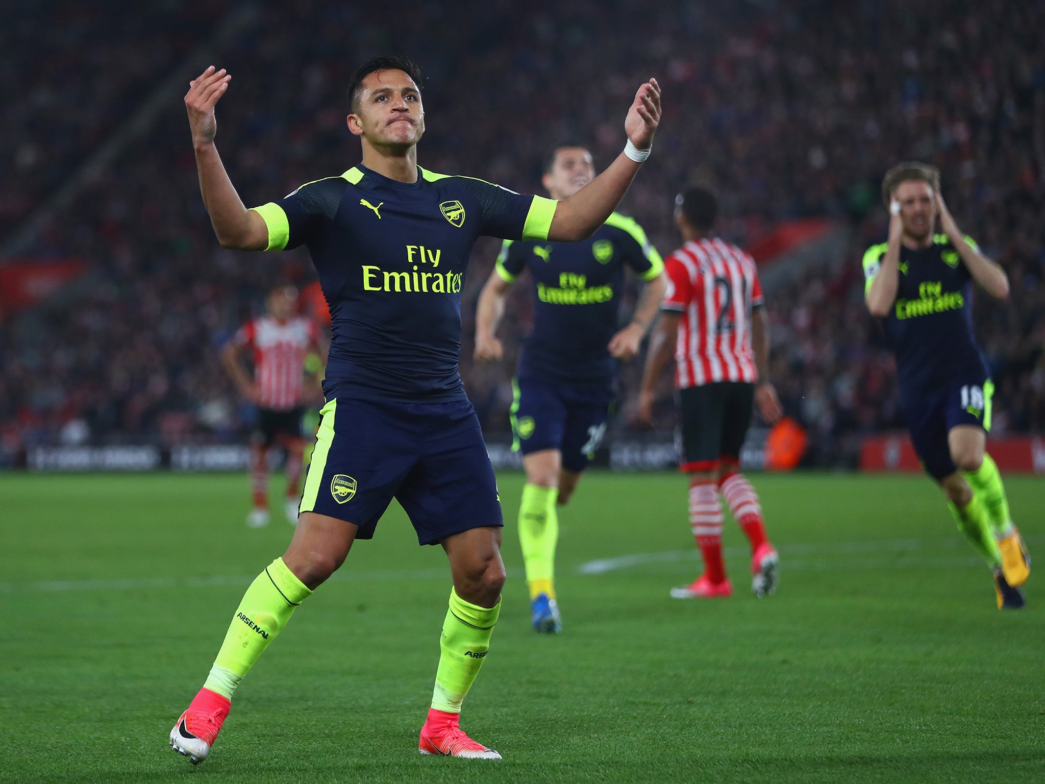 Alexis Sanchez opened the scoring from a central position after finally moving in off the flank