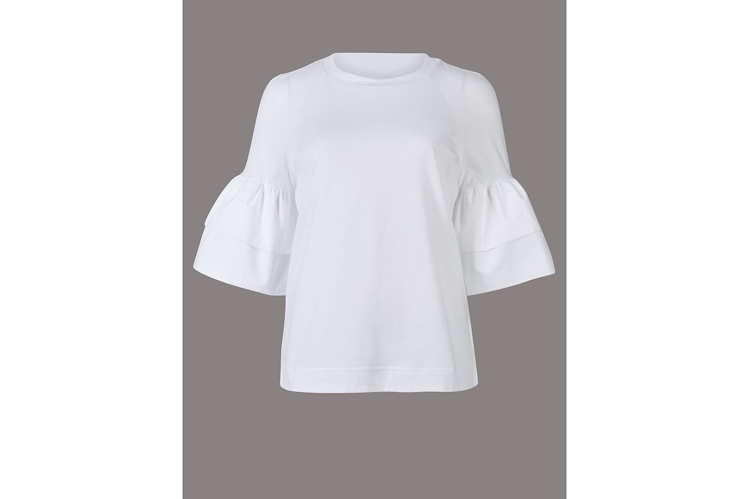 Cotton flared sleeve t-shirt, £25