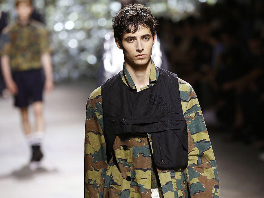 Dries Van Noten incorporated camo into patchwork parkas