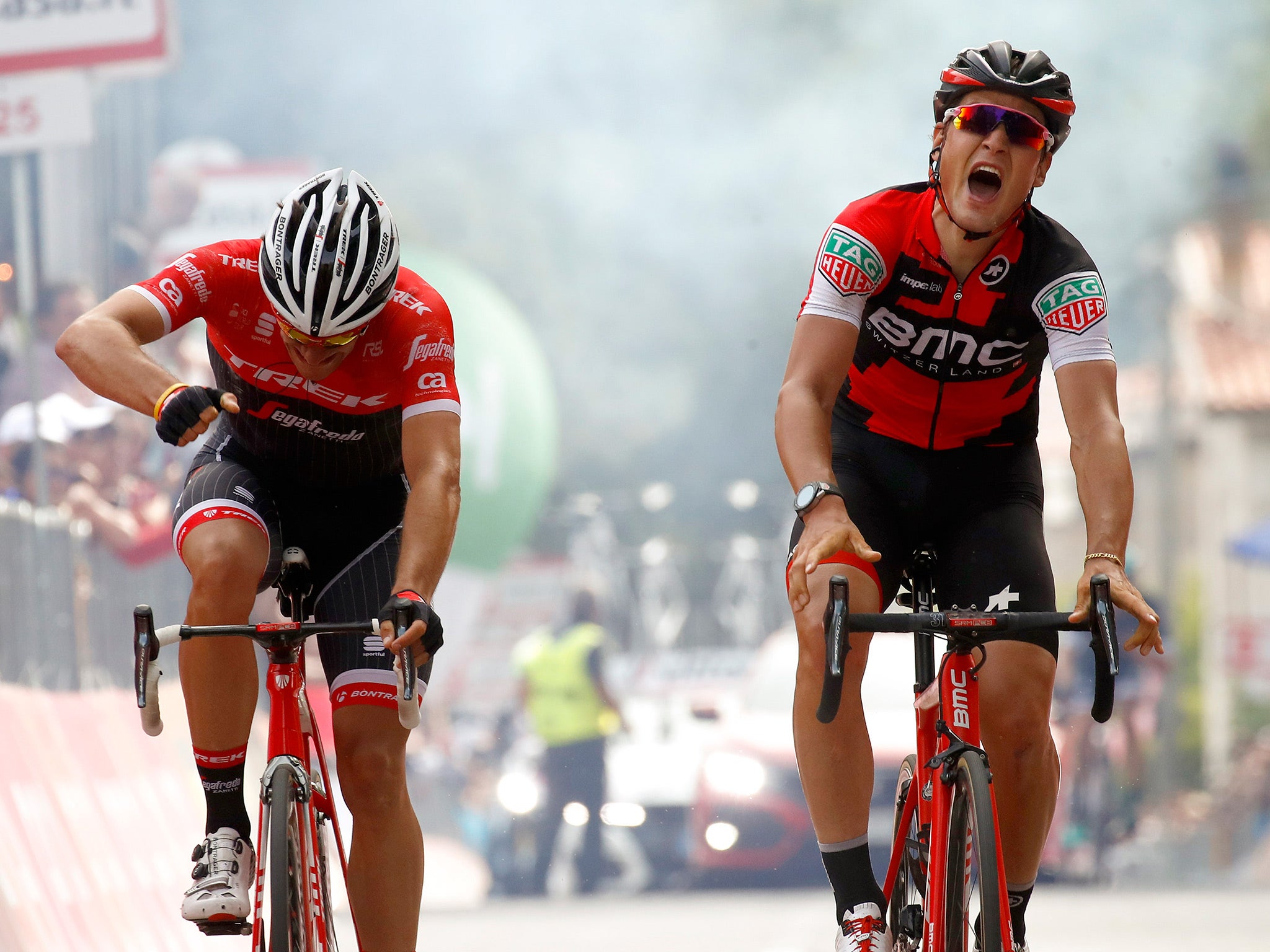 BMC Racing's Silvan Dillier took his maiden Grand Tour stage win