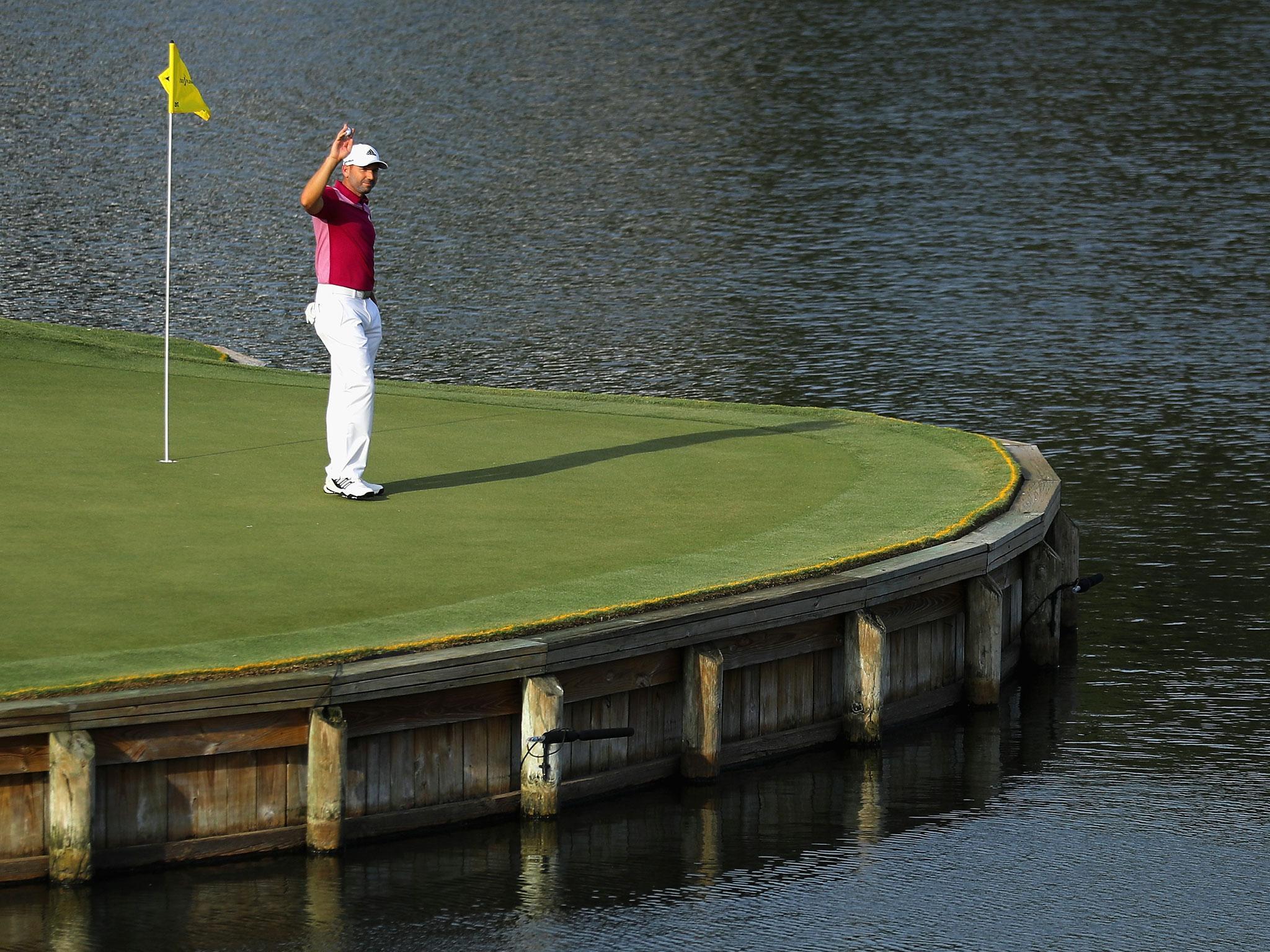 Sergio Garcia's opening round was lit up by a special truly shot on the famous 17th