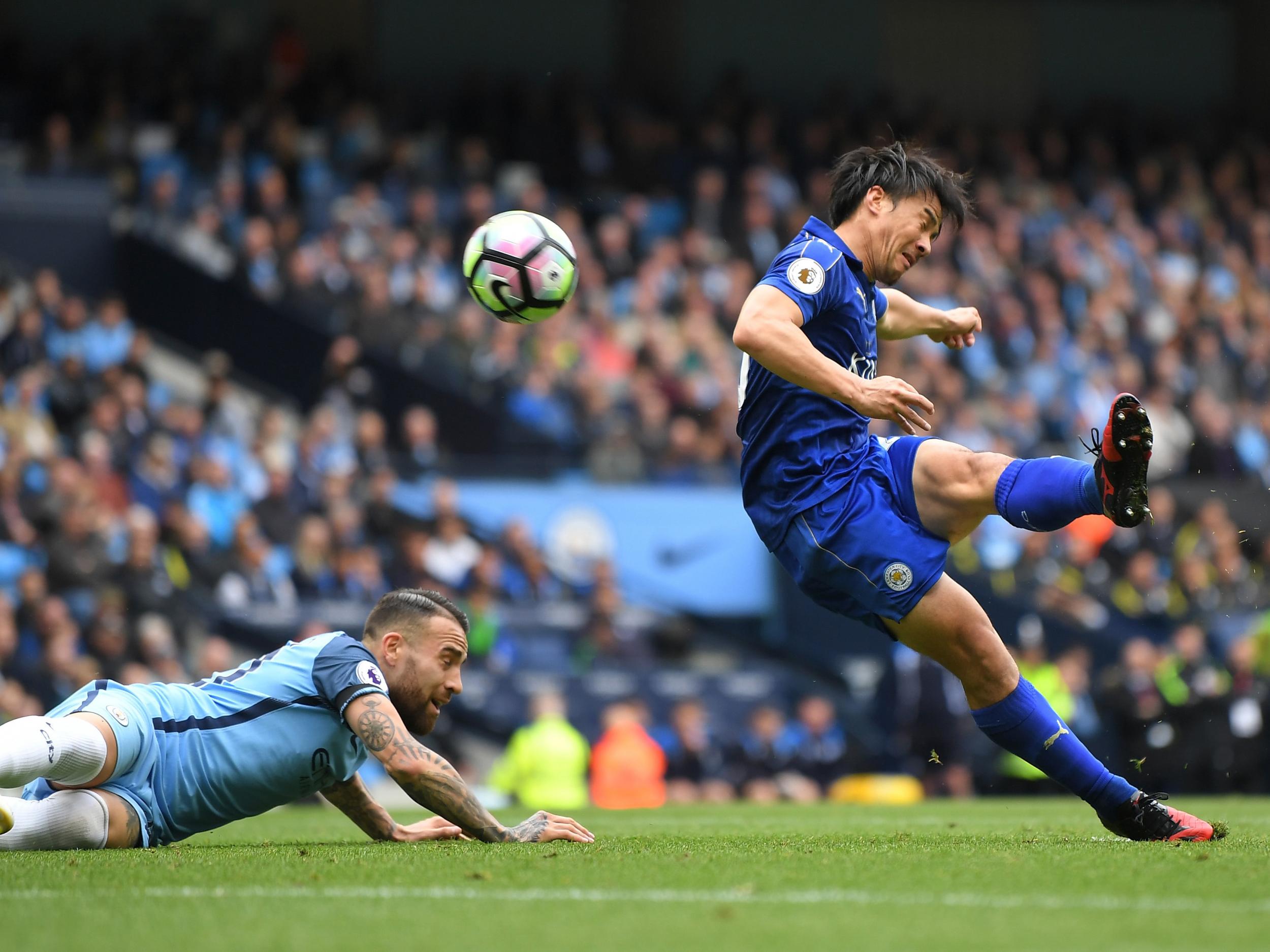 Okazaki scored a thunderous volley