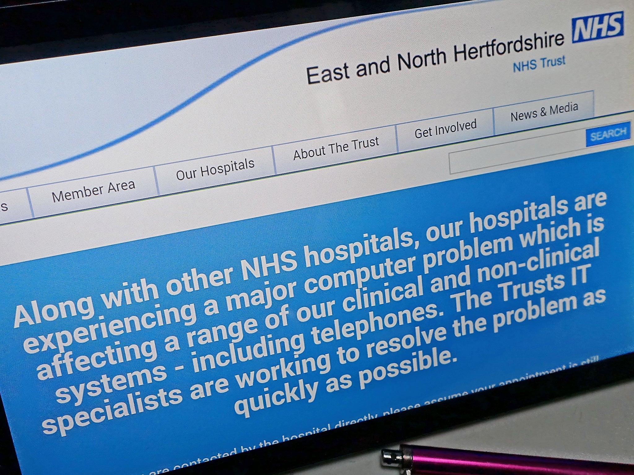 NHS website affected by international computer cyber attack