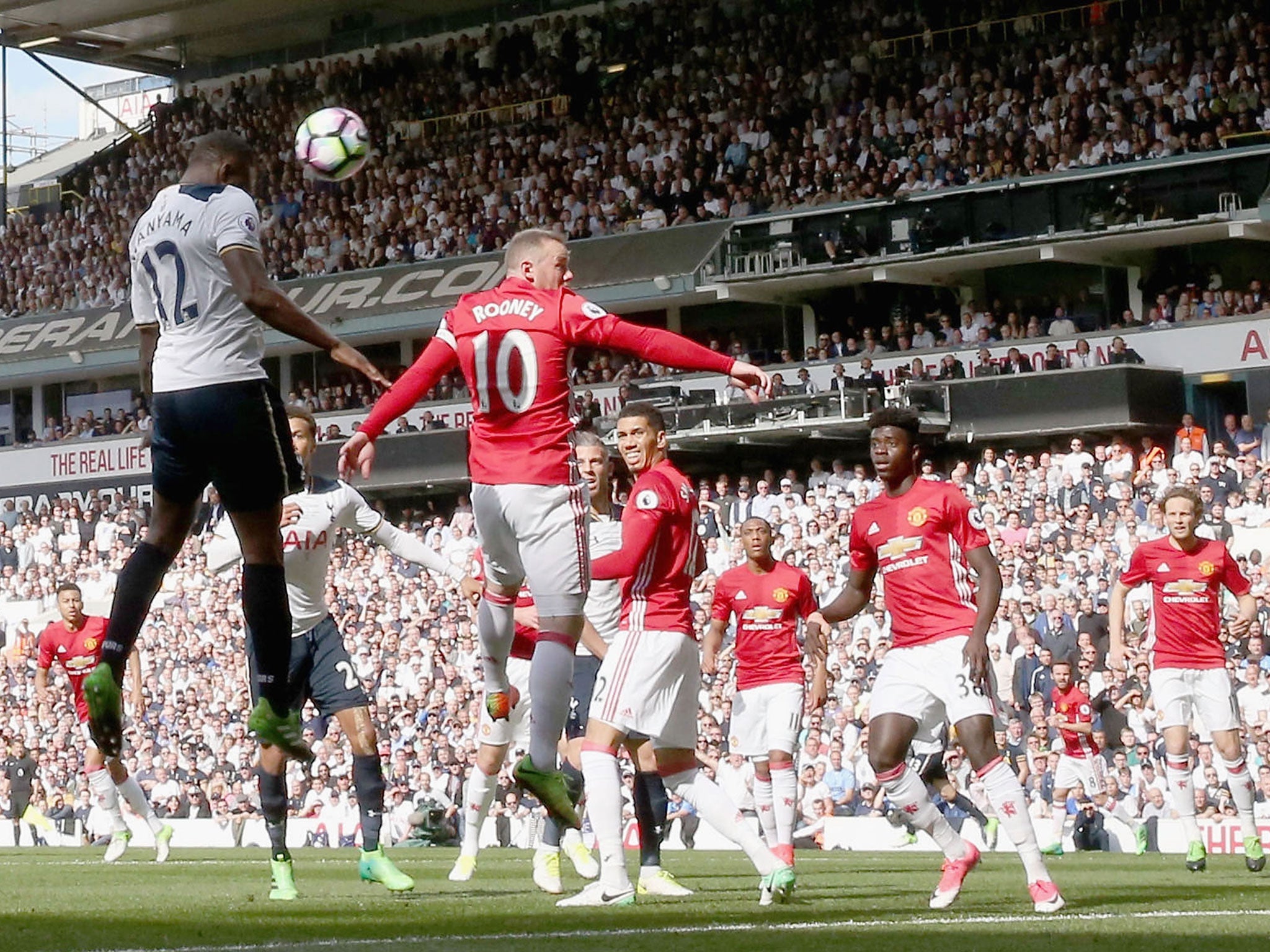 Wayne Rooney was unable to stop Victor Wanyama from putting Spurs ahead