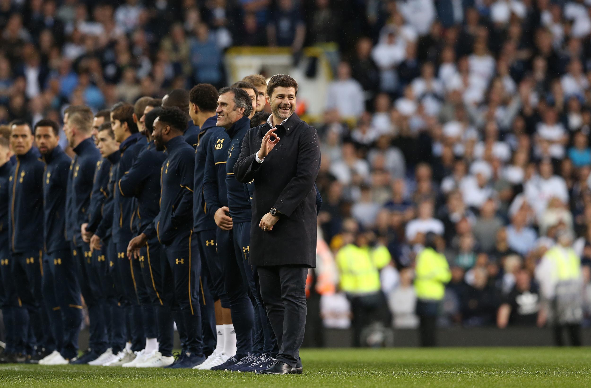 Pochettino smiles during the ceremony