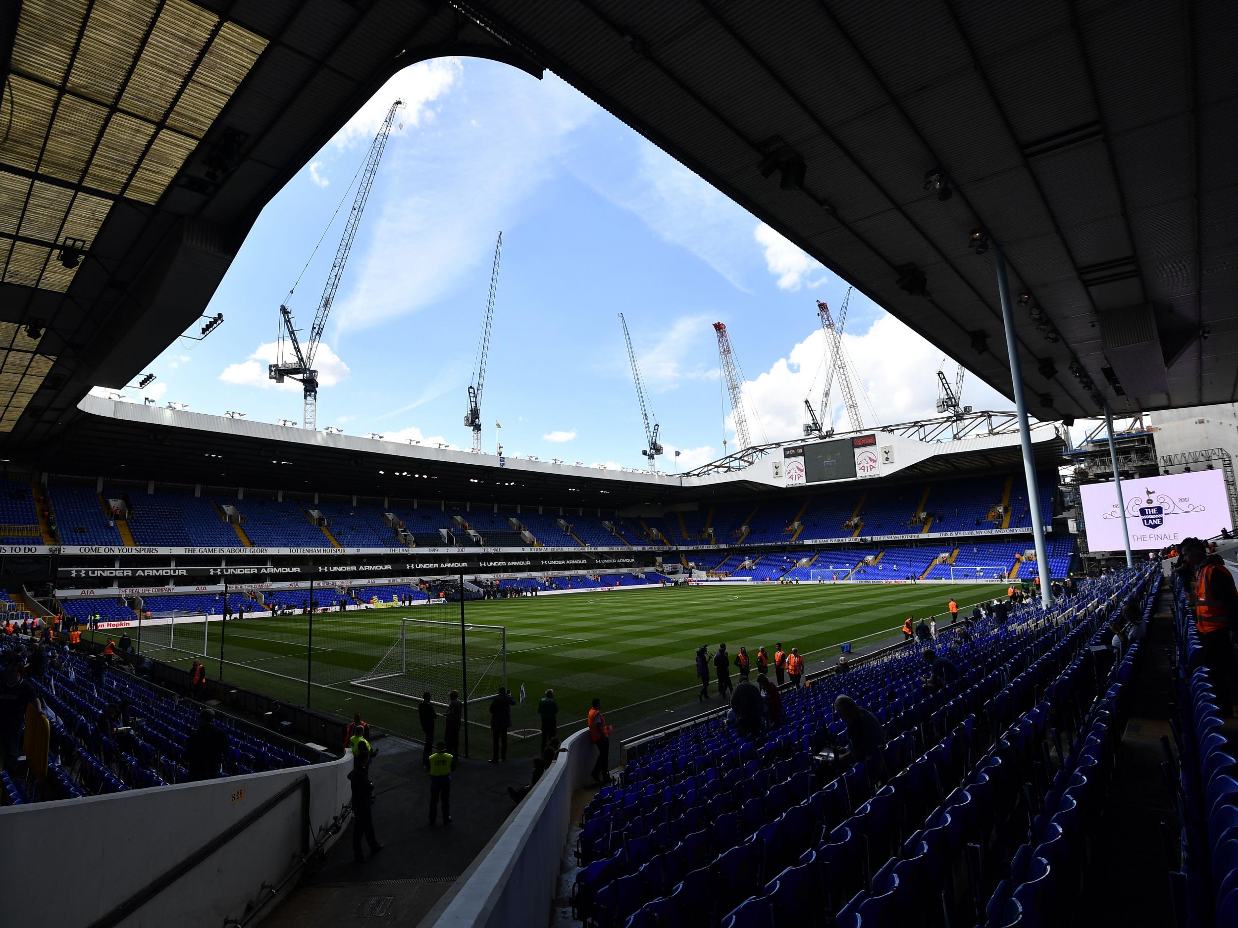 Tottenham's last ever game at White Hart Lane, a 2-1 victory over Manchester United, was played out in the shadow of several cranes looming over the stadium.