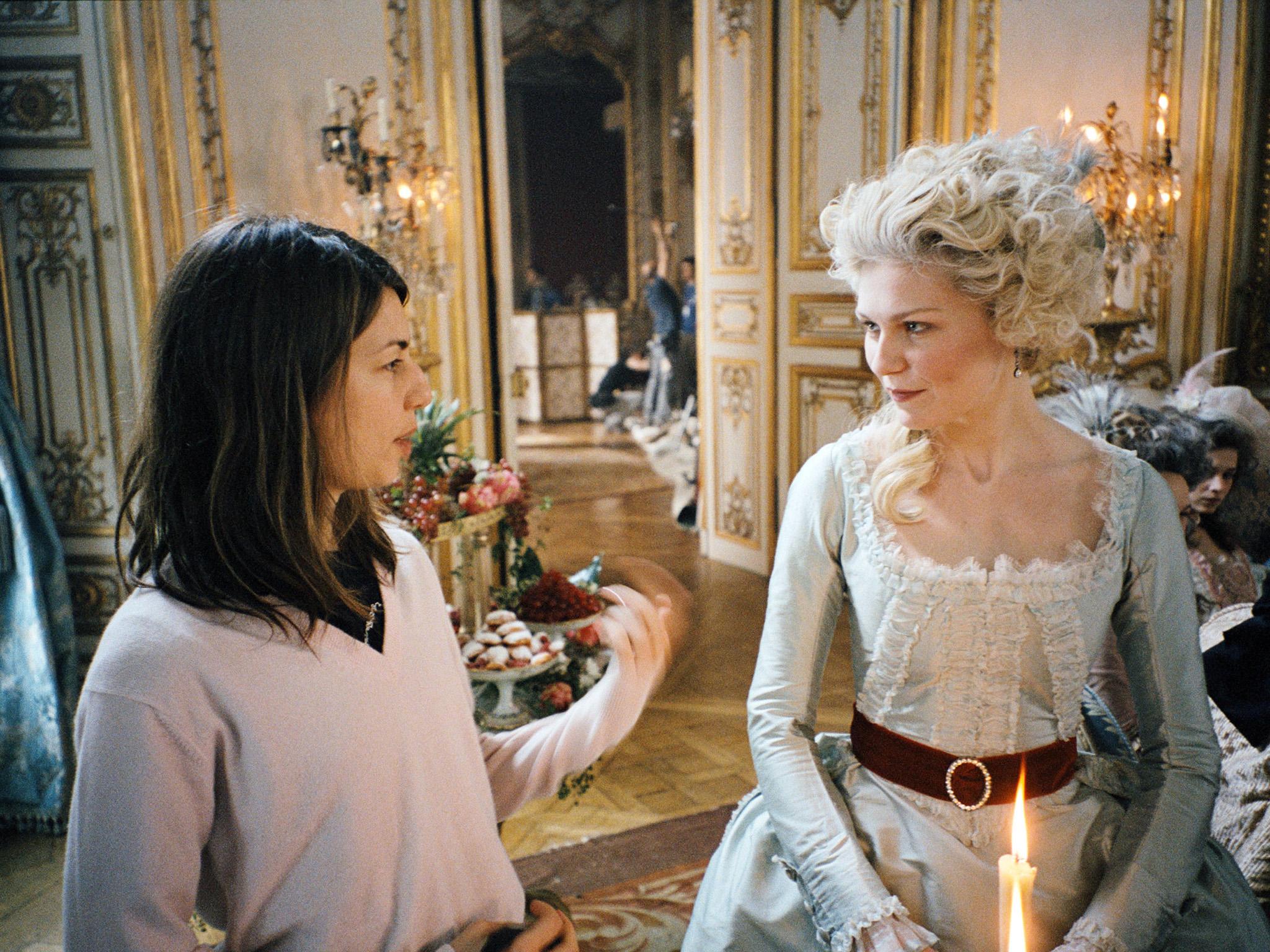 Sofia Coppola on set of her 2006 film 'Marie Antoinette' with Kirsten Dunst, which was heavily booed at Cannes