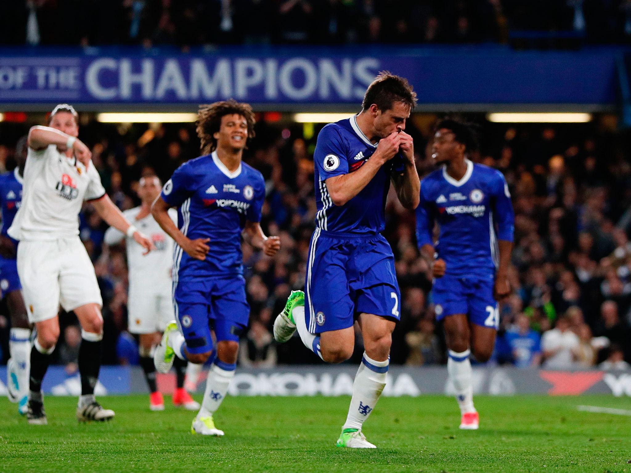 &#13;
Cesar Aazpilicueta added Chelsea's second &#13;