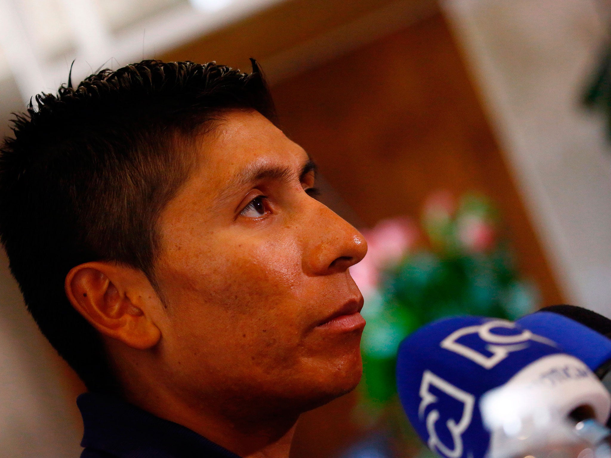 Nairo Quintana trails in second