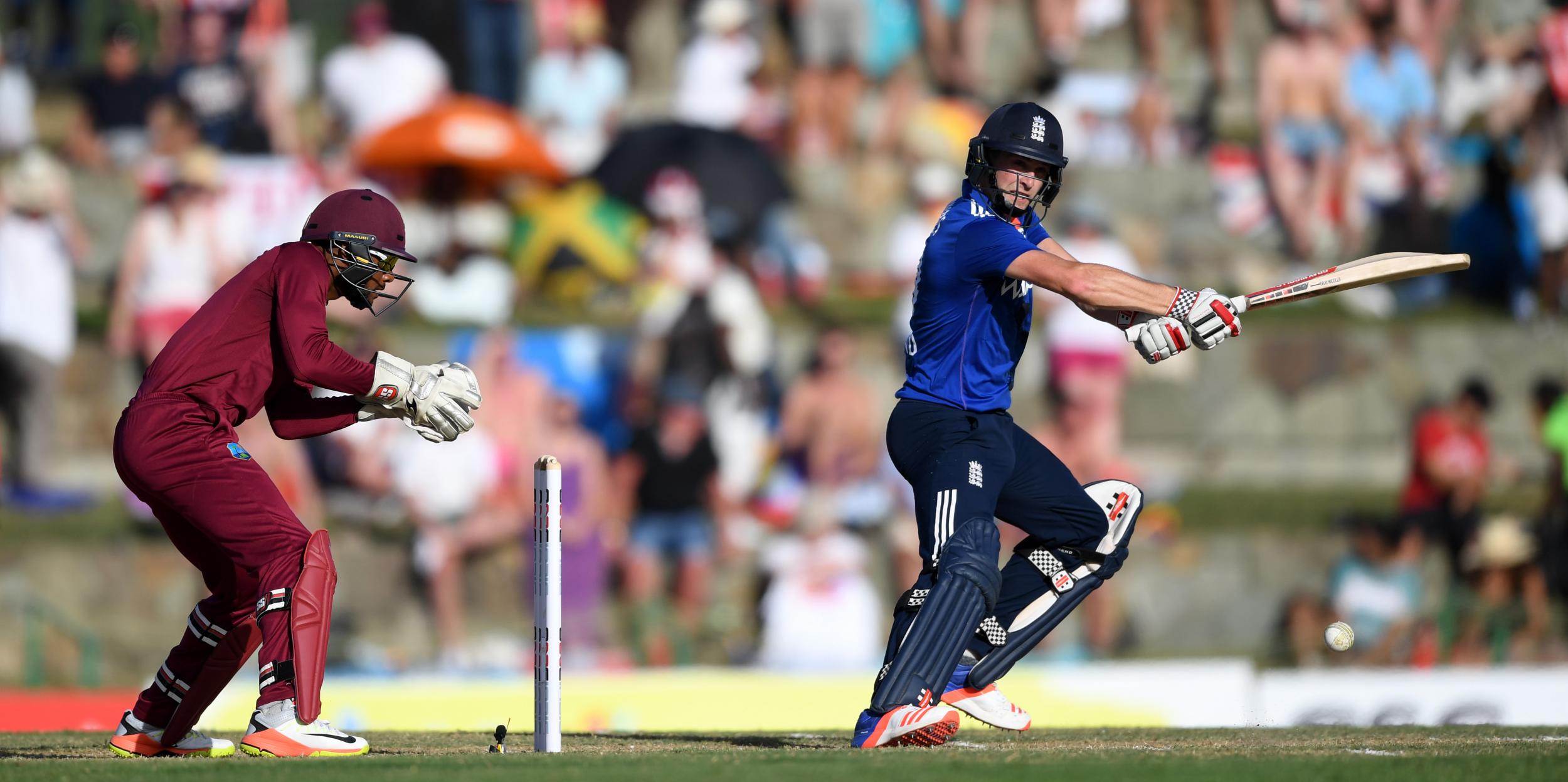 Woakes plays a shot against West Indies in the recent 2nd ODI