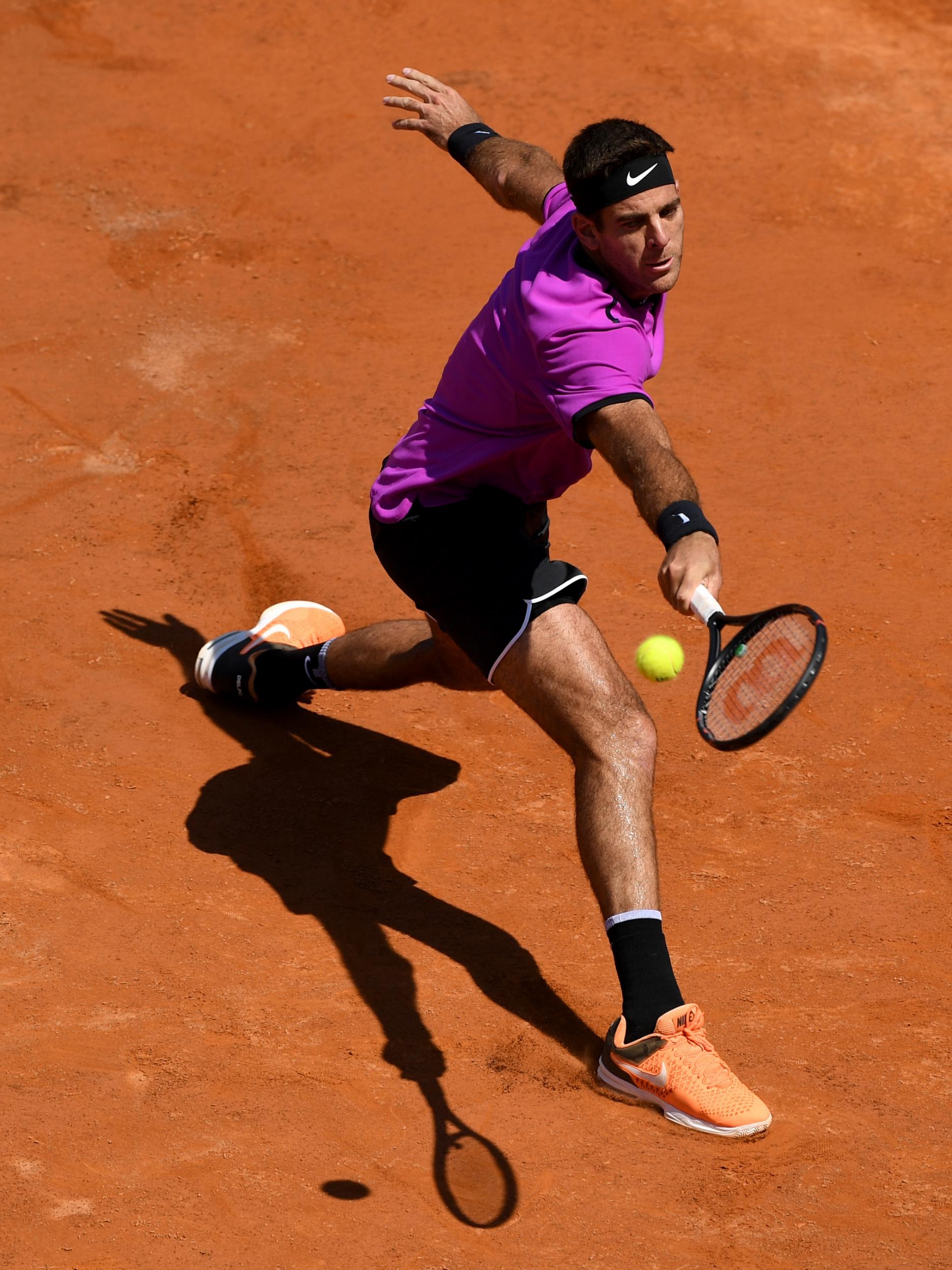 Del Potro has never progressed beyond the quarter-finals in Rome