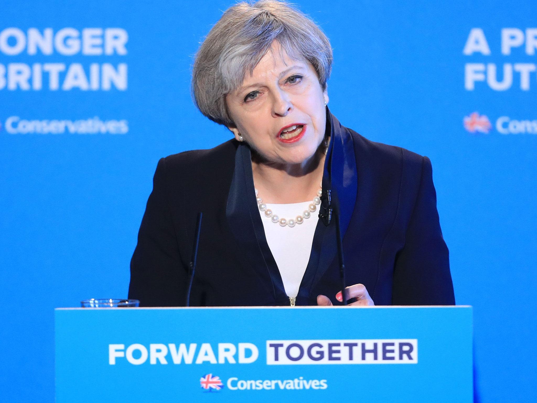 Theresa May says the manifesto is a blueprint for ‘mainstream Britain’