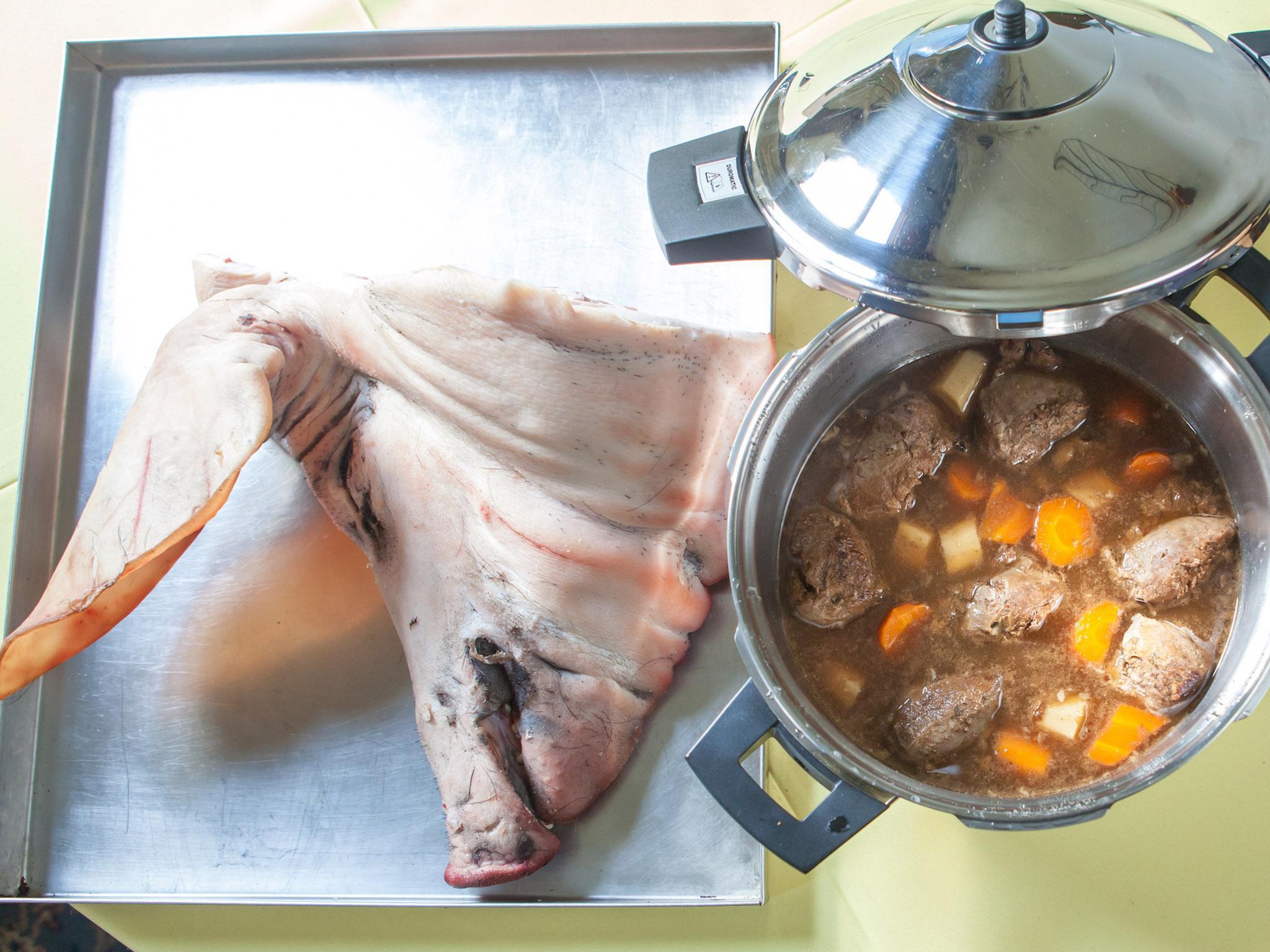 Mark Harstone uses pig cheeks in a stew on his menu at La Fosse in Dorset