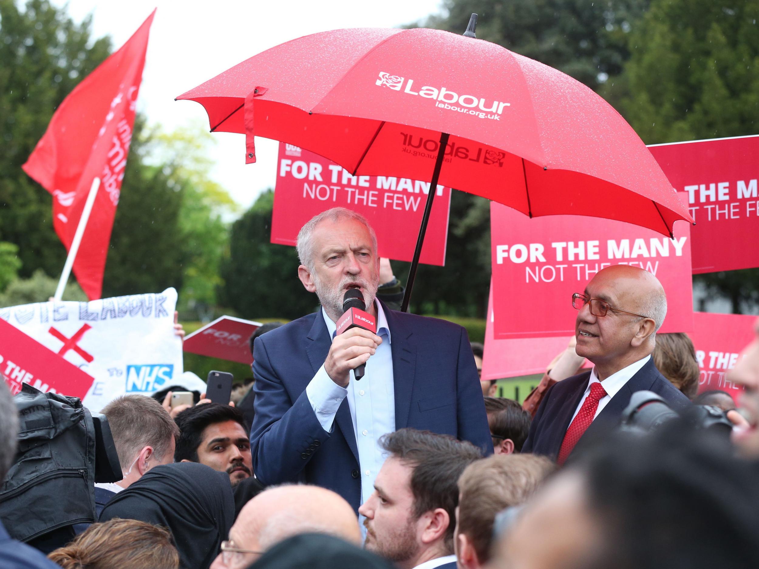 Labour leader Jeremy Corbyn speaks on the campaign trail in London