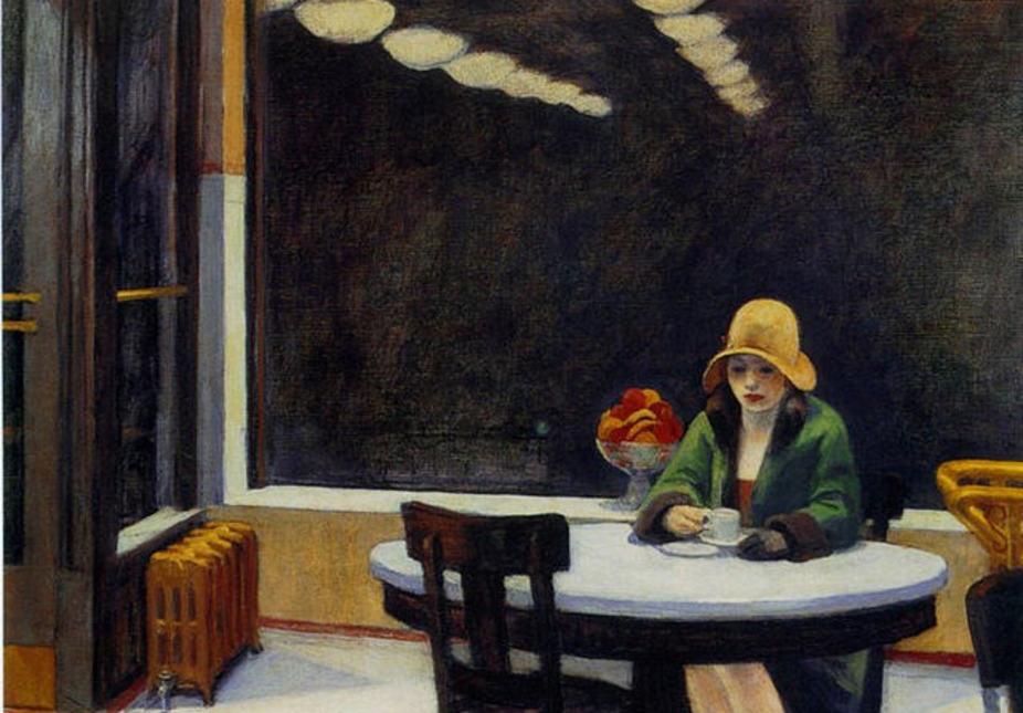 ‘Automat’ (1927): with vivid colours against dark shades, Hopper had a knack for capturing humanity’s default state of isolation