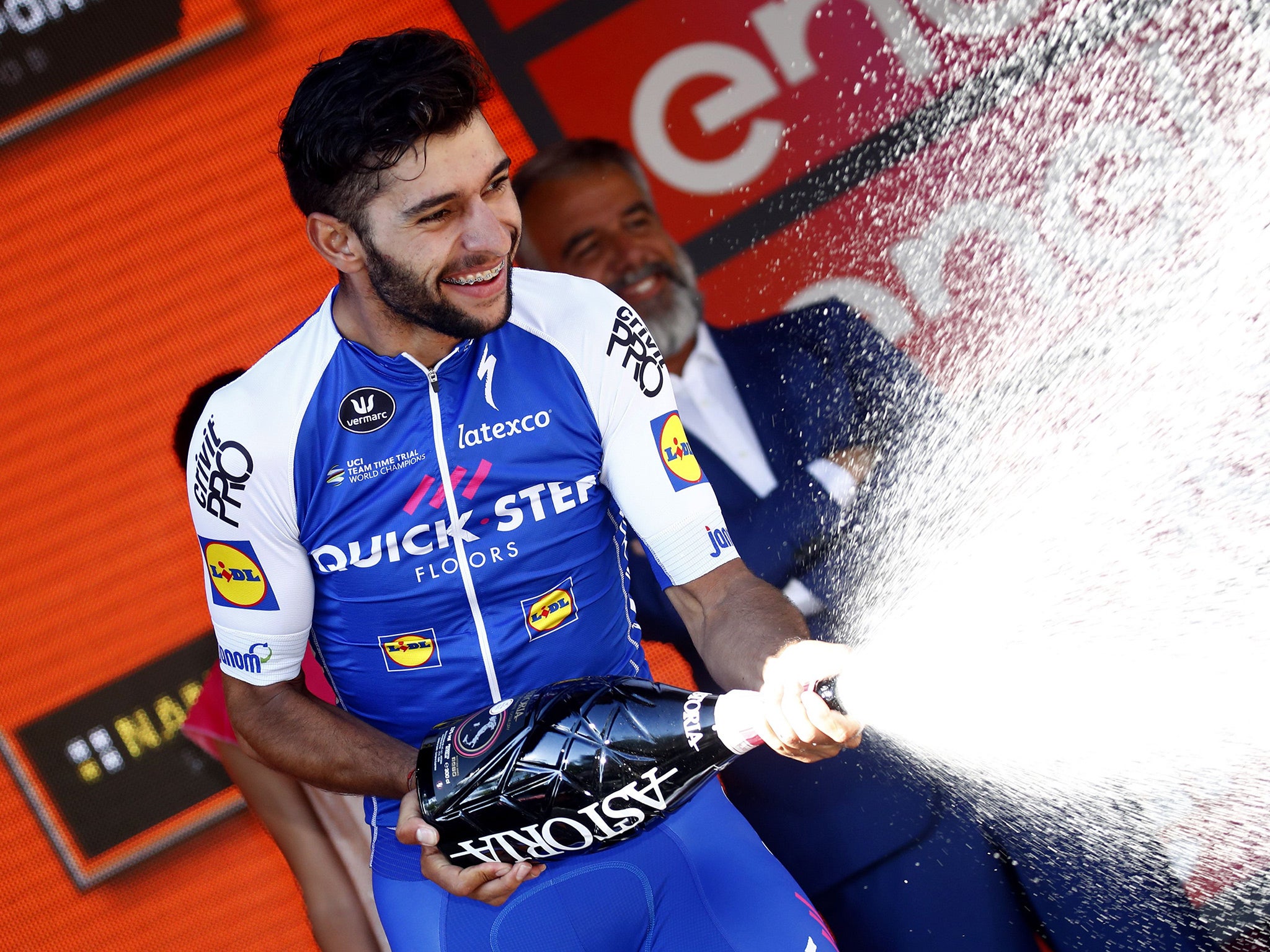 QuickStep-Floors' Fernando Gaviria came from behind to win by half a bike length