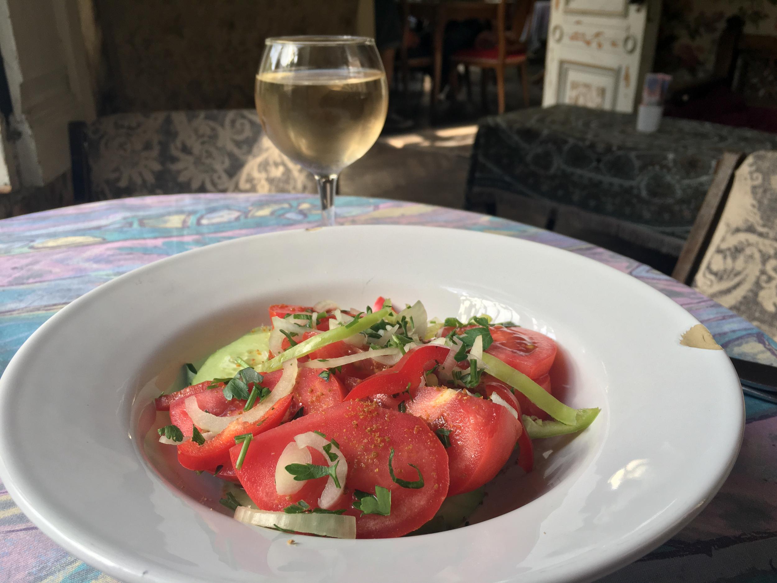 Georgian salads taste better with wine