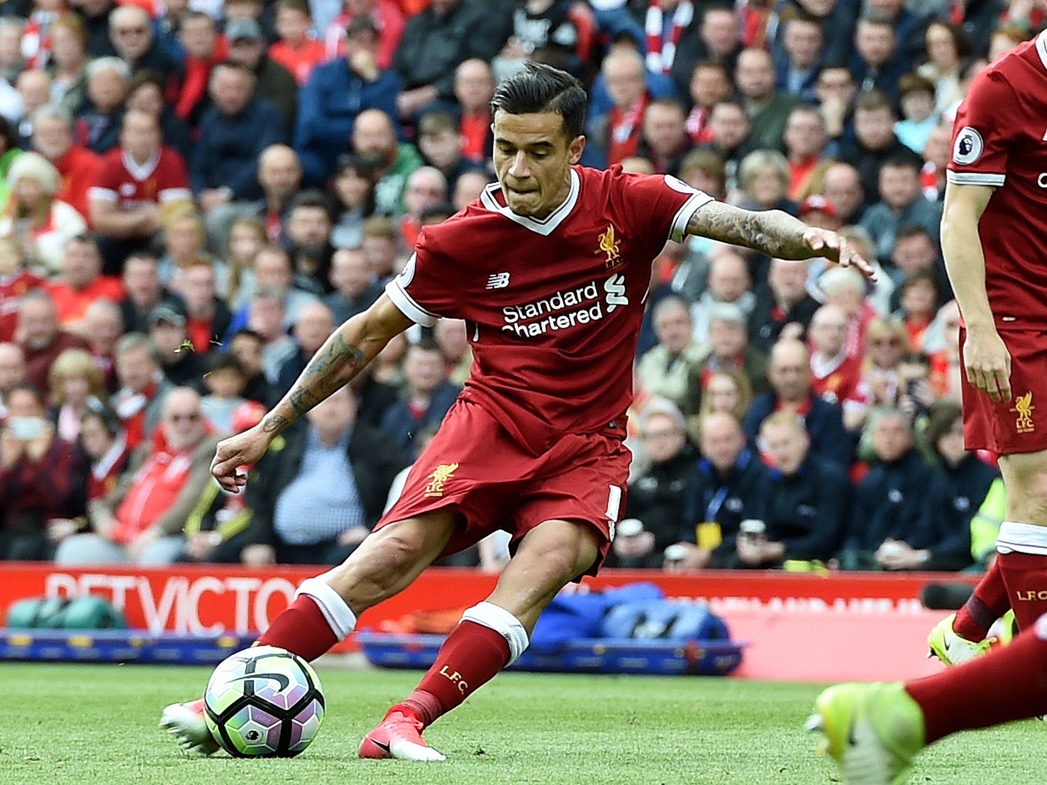 Coutinho's free-kick doubled Liverpool's lead