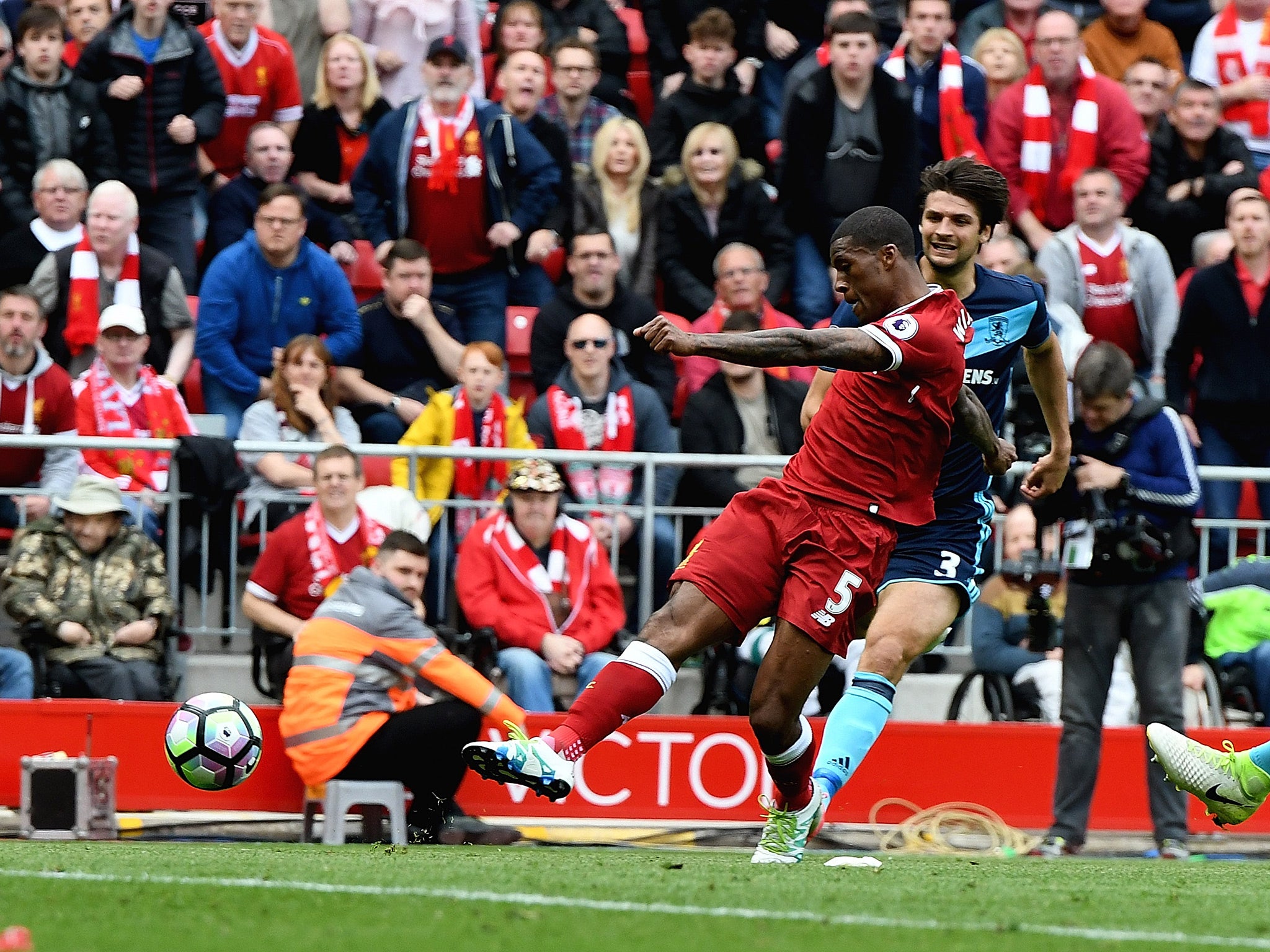 Wijnaldum eased the tension with an emphatic finish