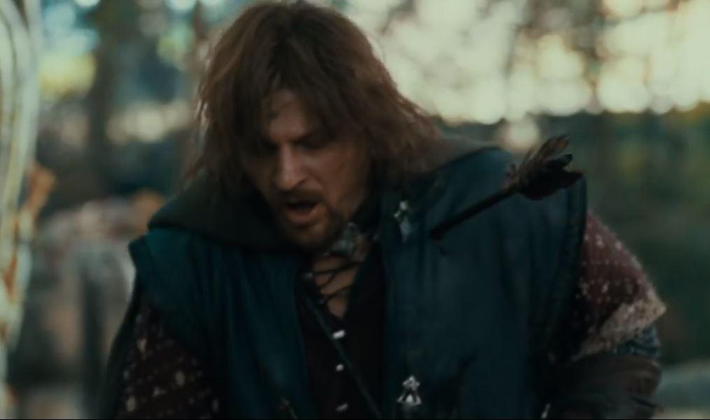 &#13;
As Boromir in 'The Lord of the Rings' he was bombarded with arrows &#13;