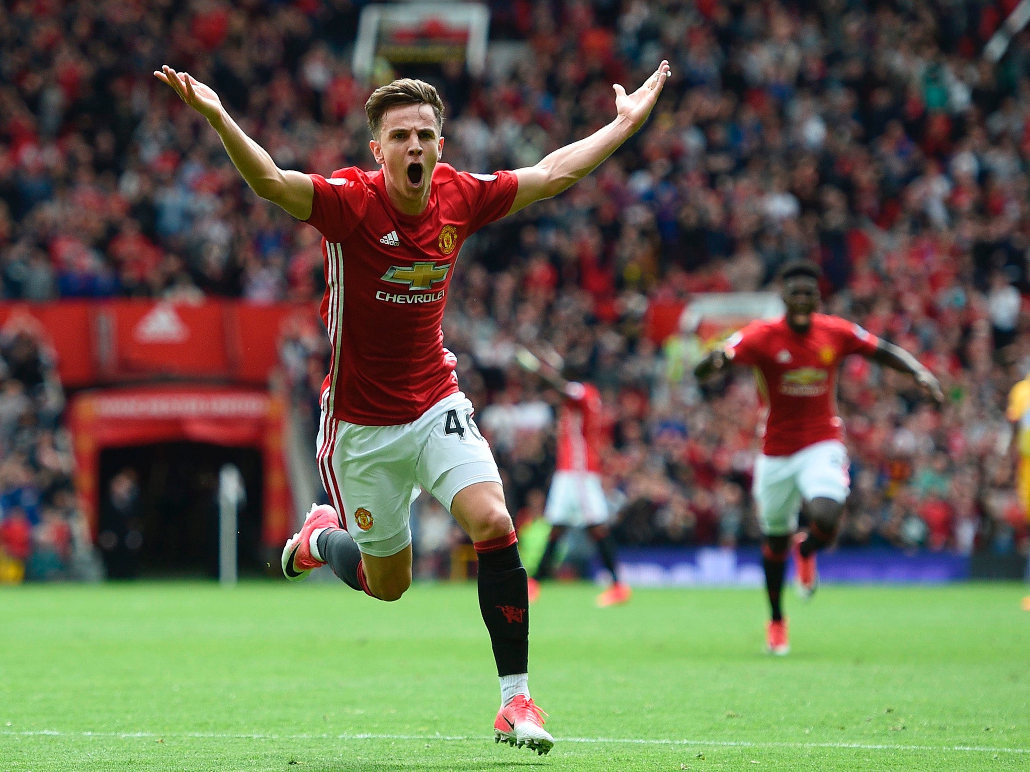 Harrop scored 15 minutes into his Manchester United senior debut