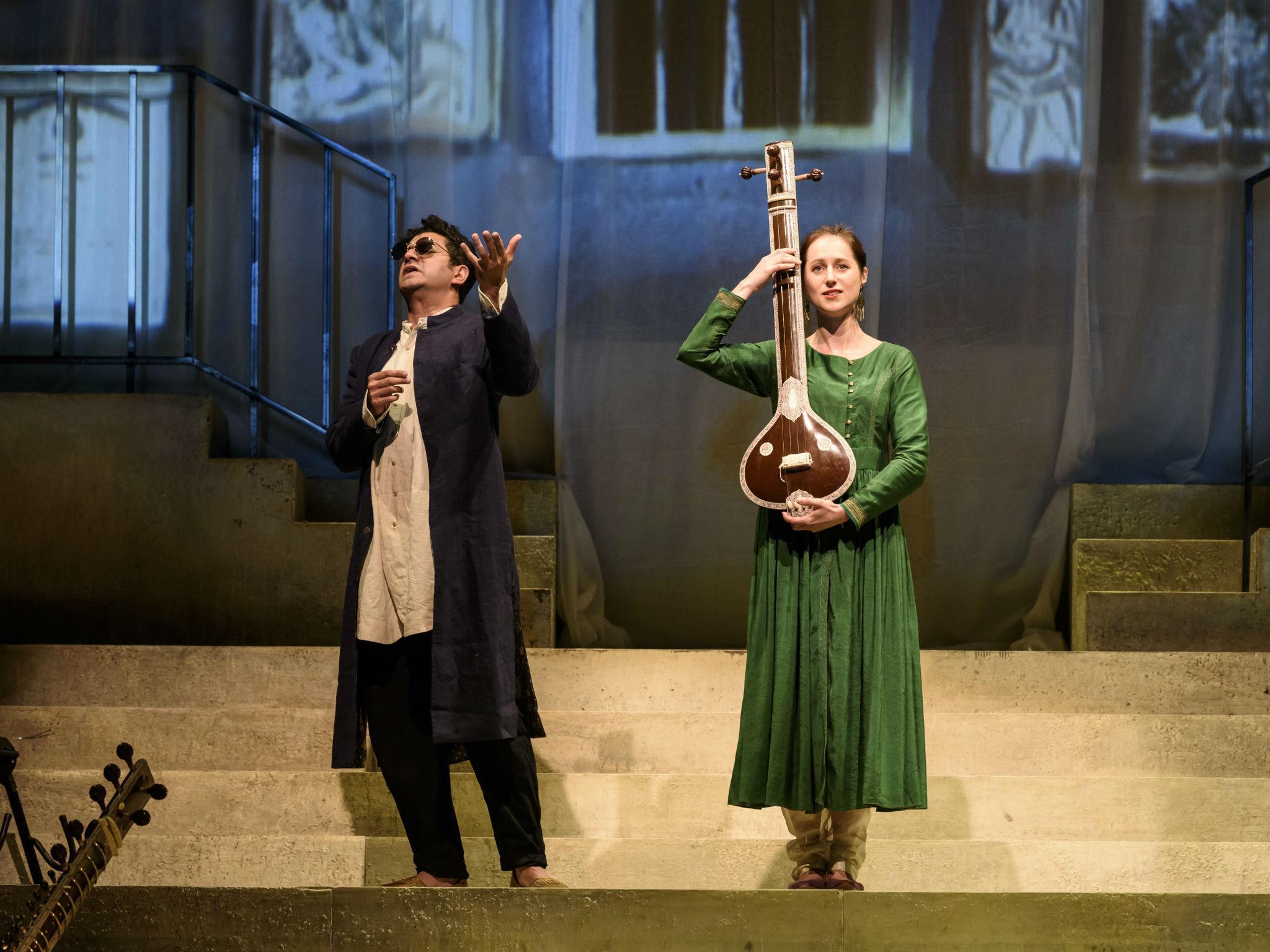 Alok Kumar as Chyavana and Susanna Hurrell as Sukanya in 'Sukanya' at the Royal Festival Hall