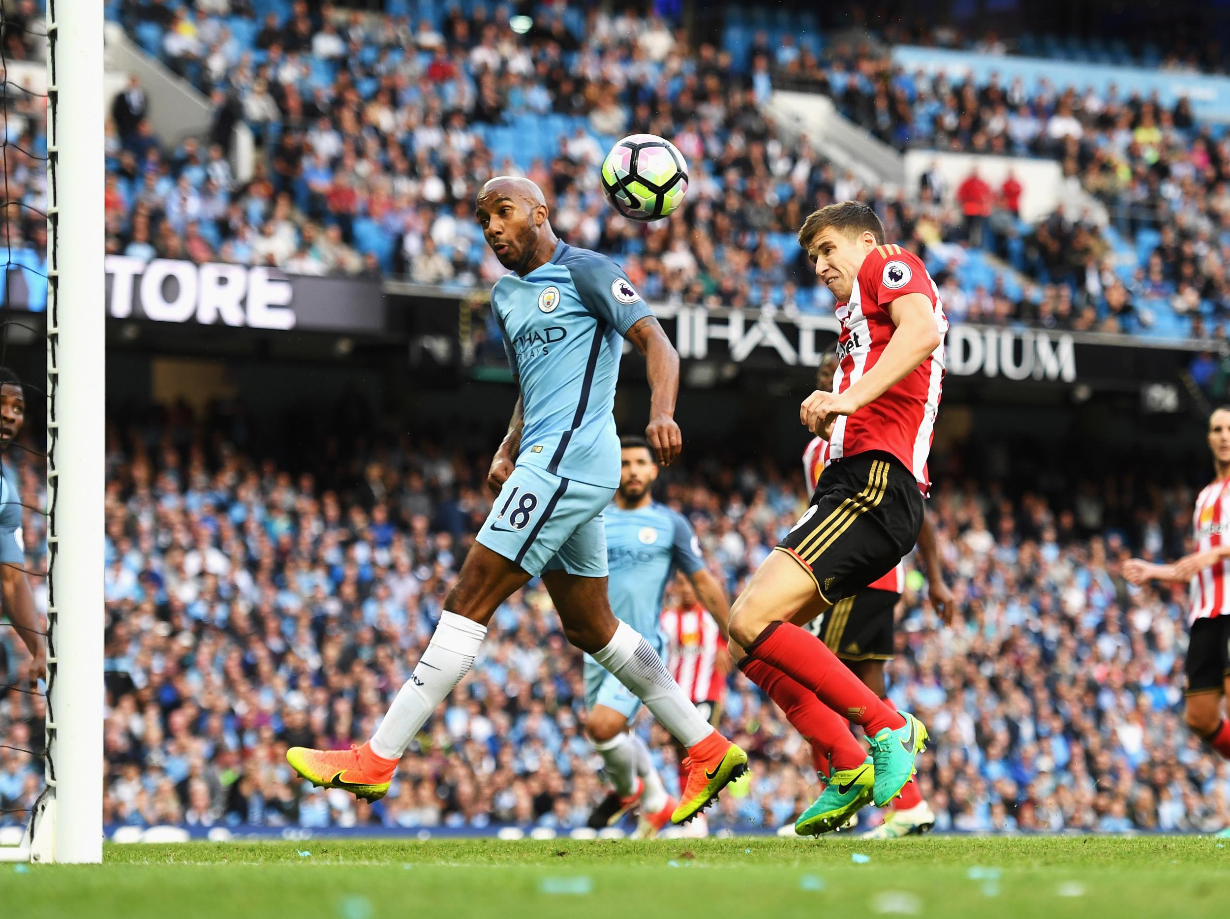 Sunderland conceded an own goal in the last few minutes to lose 2-1 to Manchester City on the opening day.