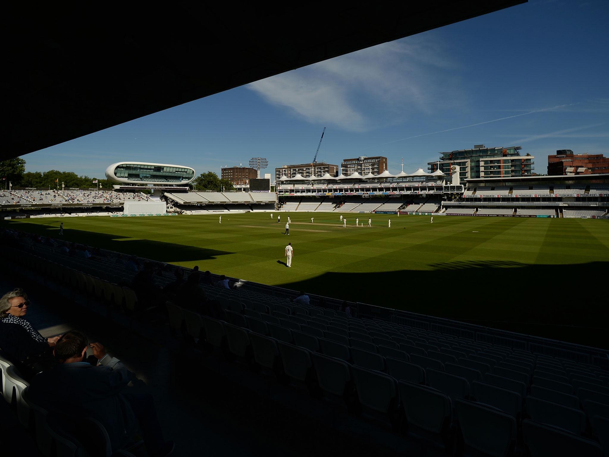 Middlesex and Surrey in action at Lord's