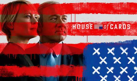 Kevin Spacey as the devious President of the United States Frank Underwood with the First Lady Claire Underwood played by Robin Wright