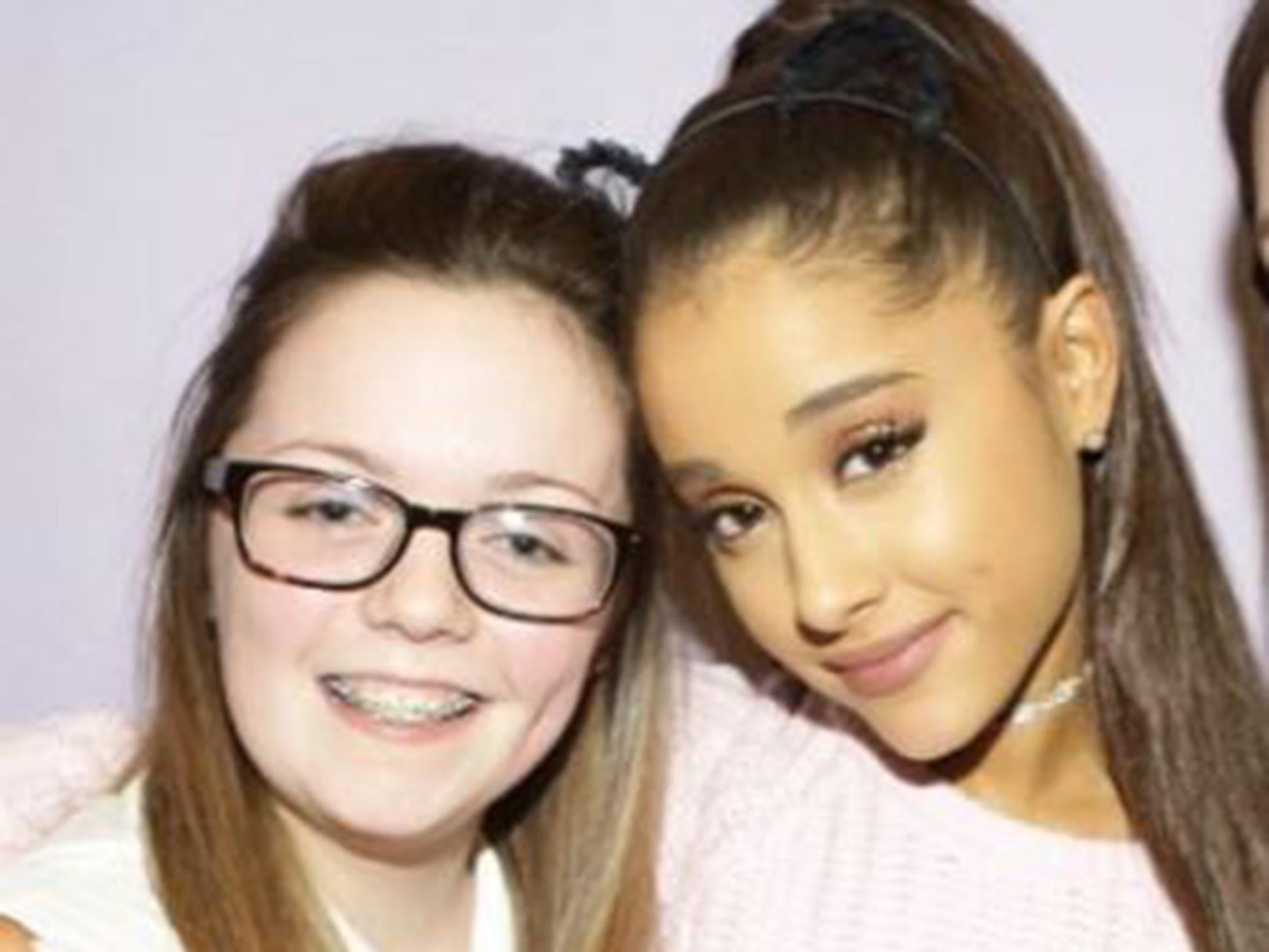 Georgina Callander (left) met Ariana Grande backstage at a concert two years ago