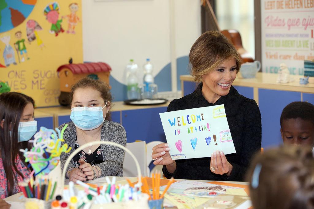 The First Lady visited the Paediatric Hospital Bambin Gesu in Italy on Wednesday