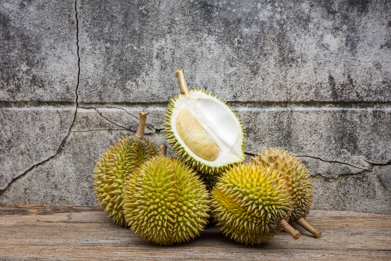 Durian fruit is so pungent that it is banned from public transport and hotels in parts of the world