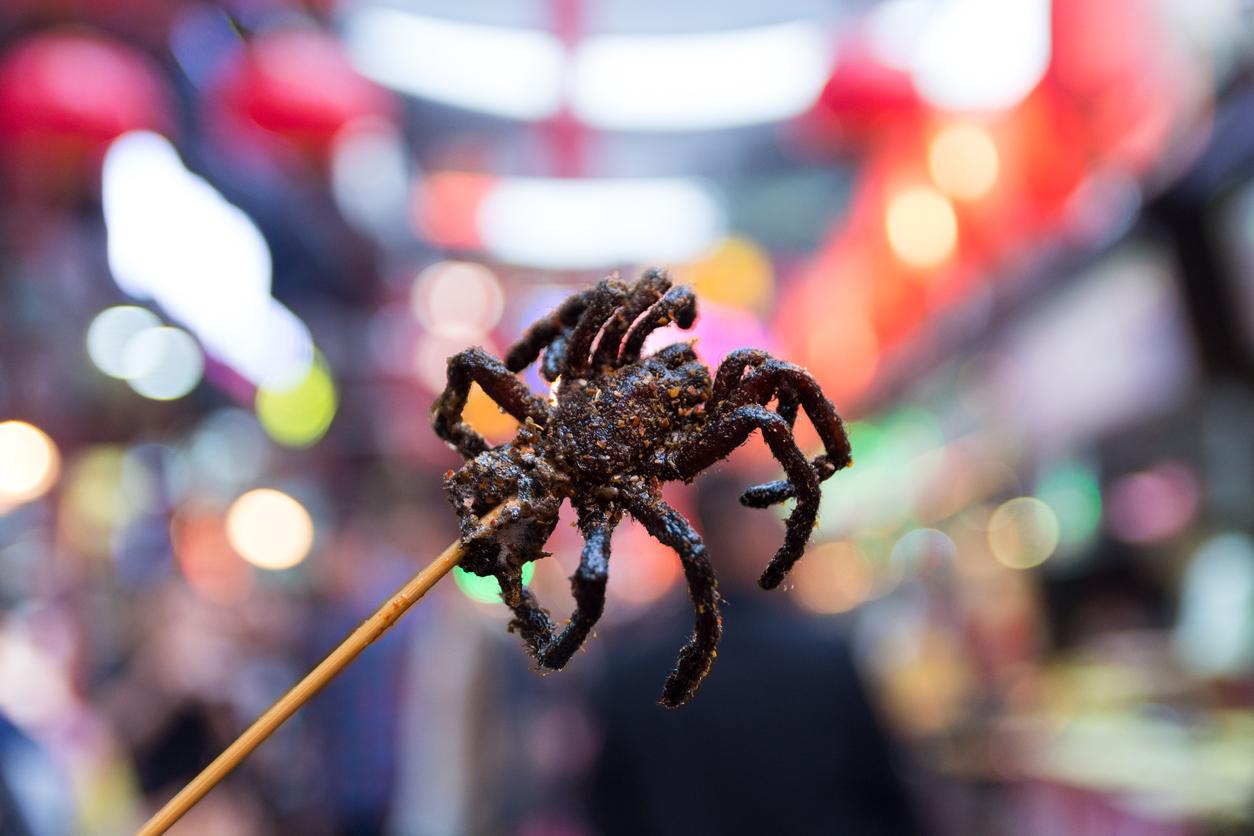 You’ll find deep fried spider on stick at most food stalls in Cambodia