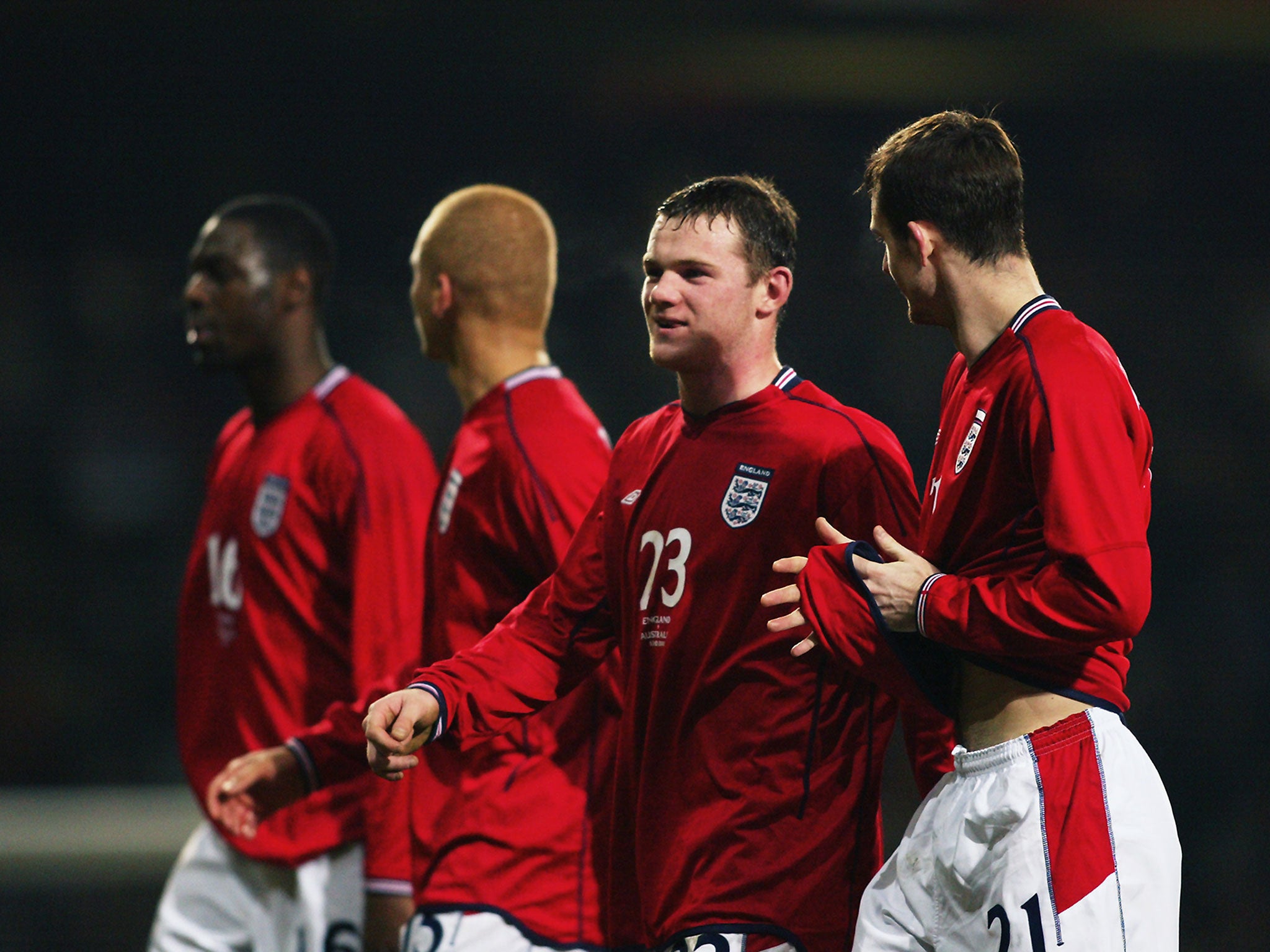 Wayne Rooney made his international debut against Australia in 2003