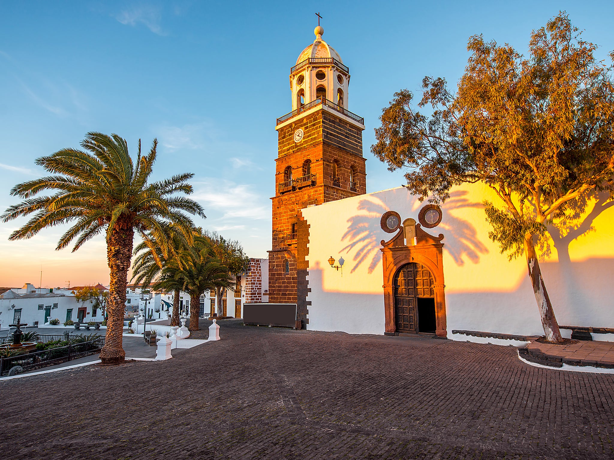 The central square in Teguise village on Lanzarote