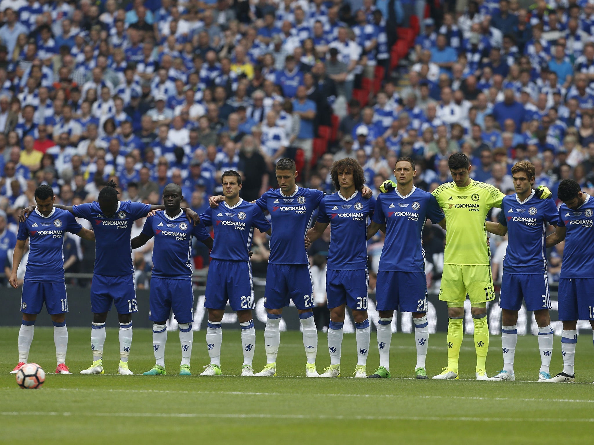 Chelsea's players were criticised for not wearing black armbands in the first half