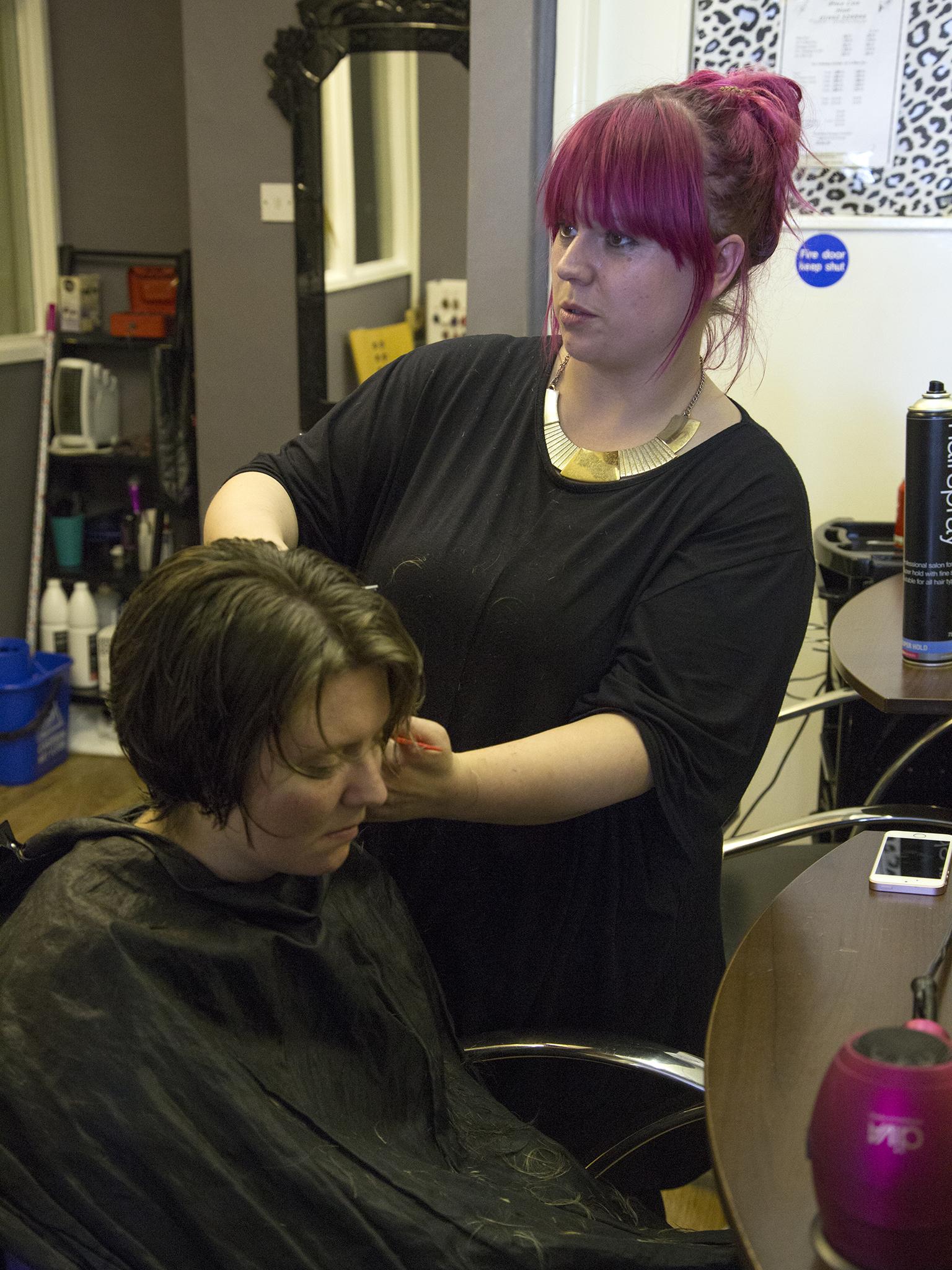 Claire Bligh, 30, set up her salon with the help of Labour candidate Tracy Harvey