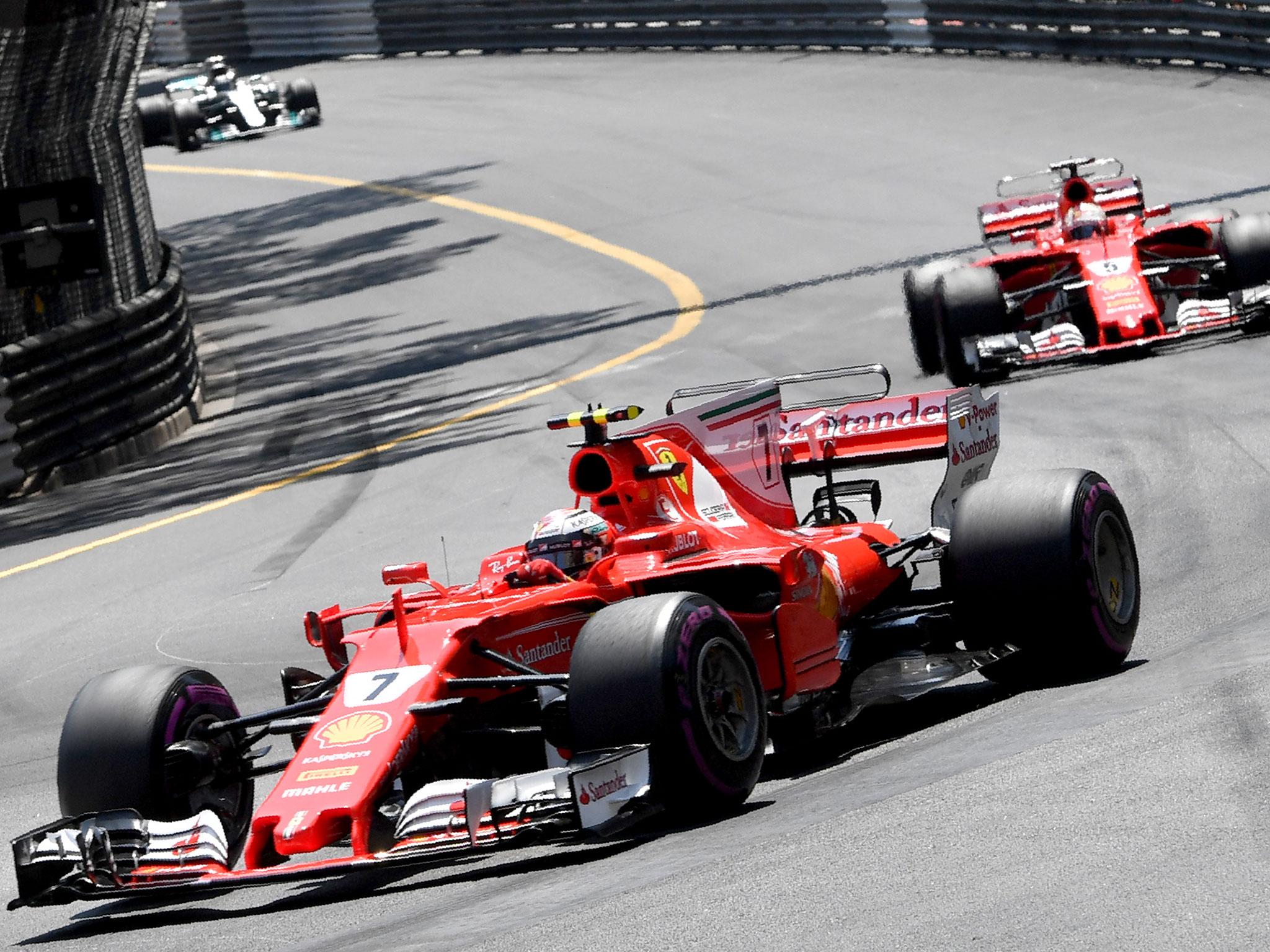 Kimi Raikkonen led from the start of the race until he pitted