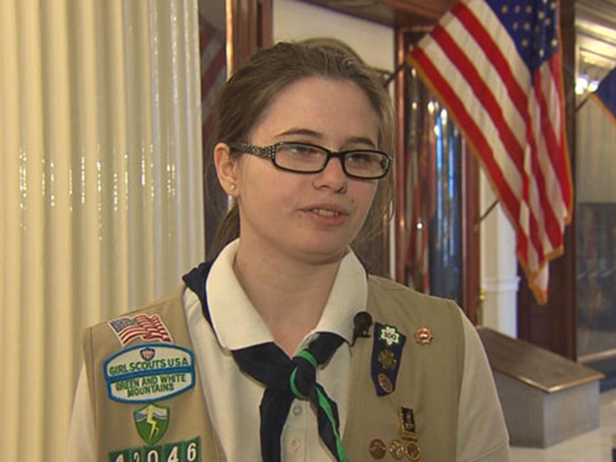 Girl Scout Cassandra Levesque, 17, of New Hampshire