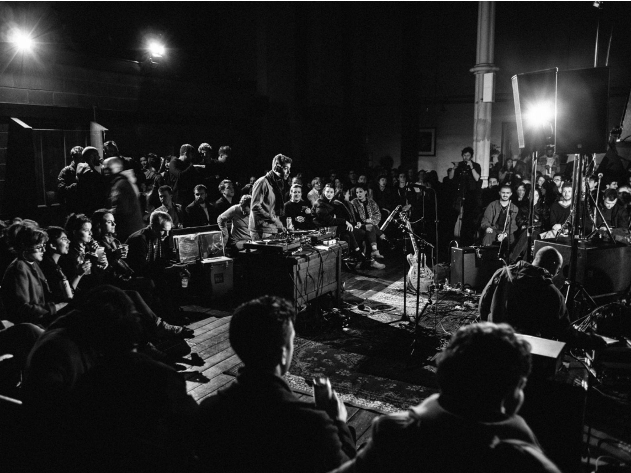 Yussef Kamaal performing jazz at a Sound of Church event at East London's St. James the Great Church (Salem Wazeki)