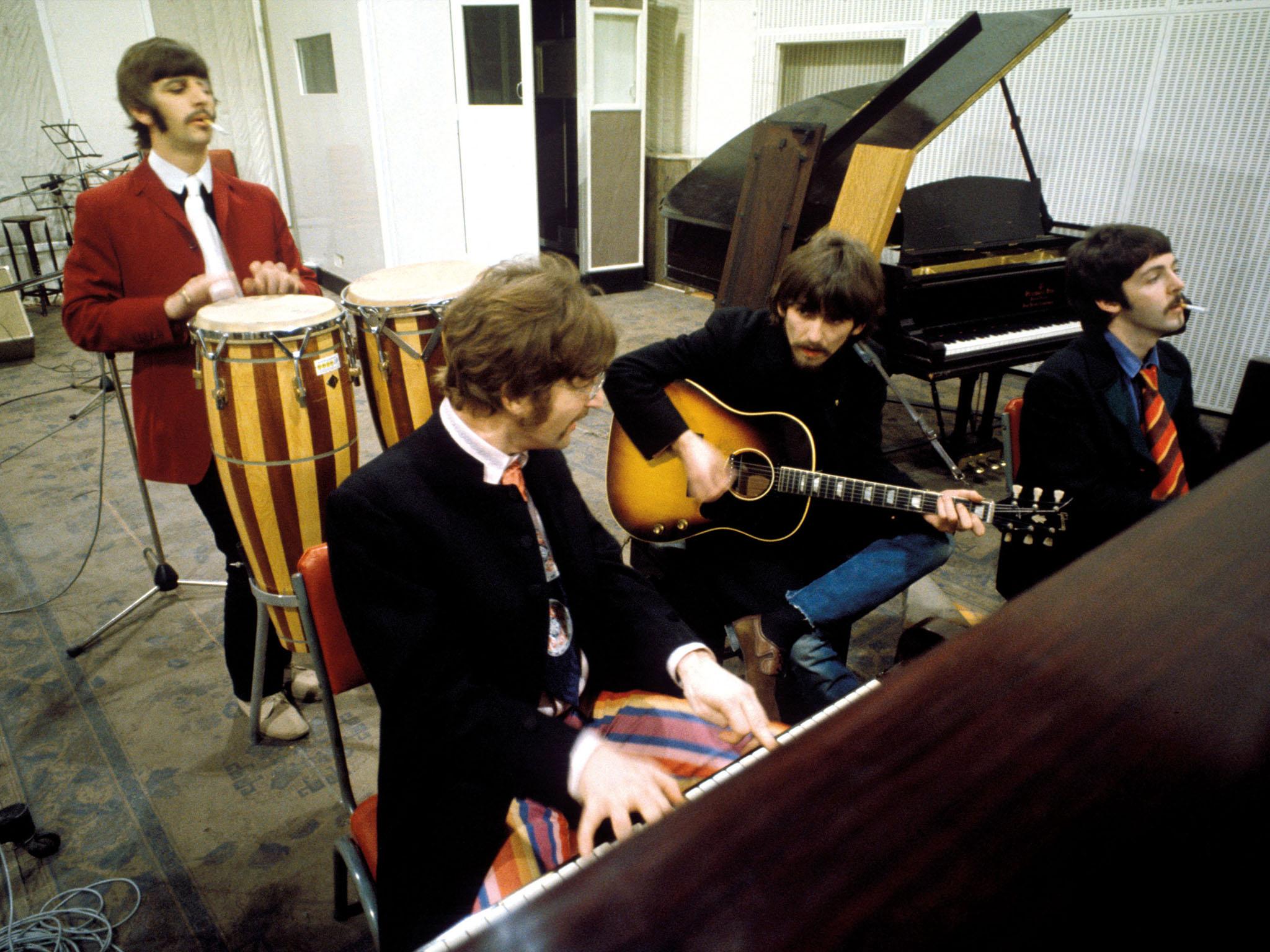 The Beatles recording the album in 1967 (Apple Corps Ltd)