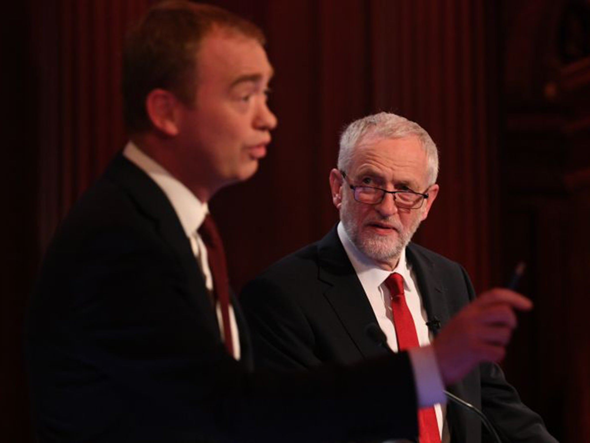 Corbyn keeps and eye on Farron