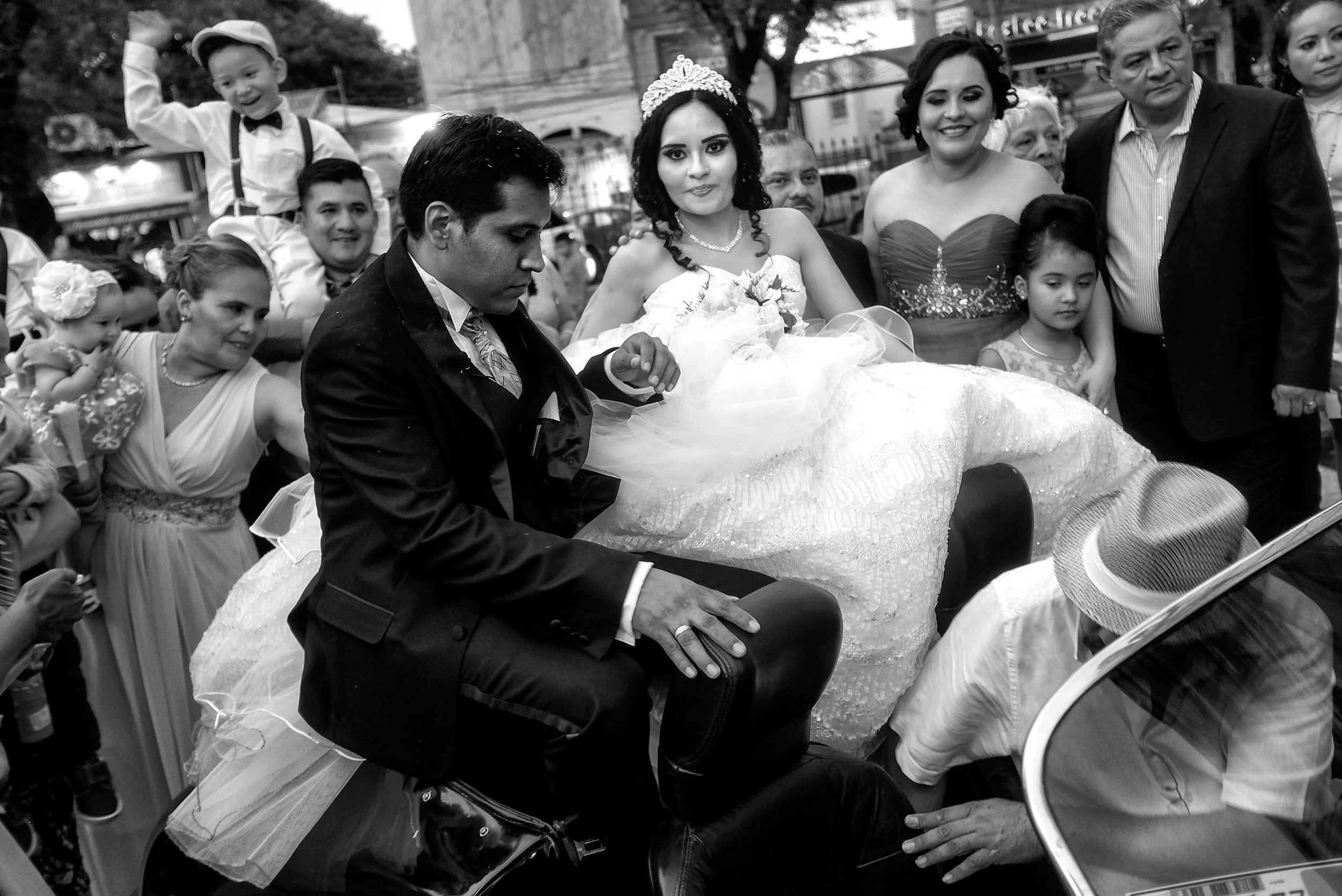 &#13;
A wedding party prepares to leave the main cathedral in Iguala&#13;