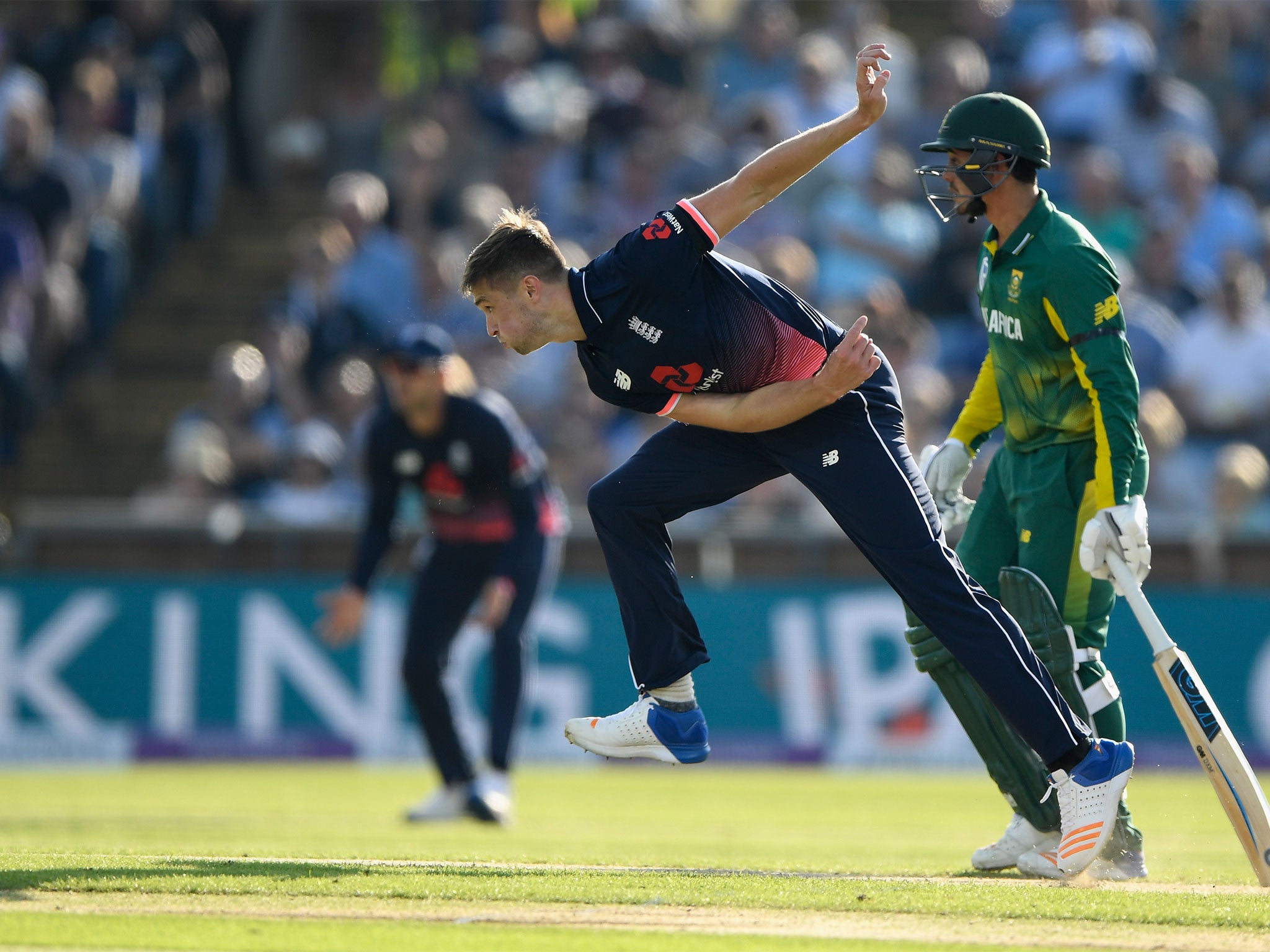 Chris Woakes in action against South Africa last month