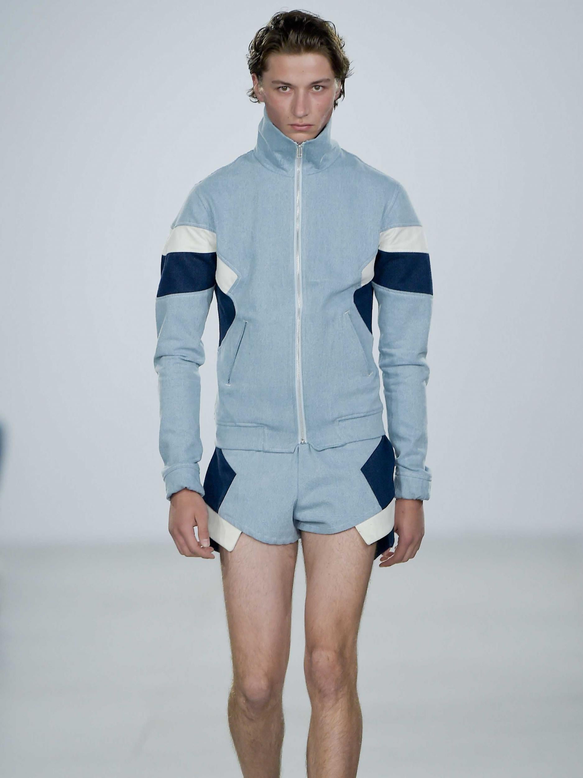 Christopher Shannon looked back to 80s sportswear for his spring summer offering