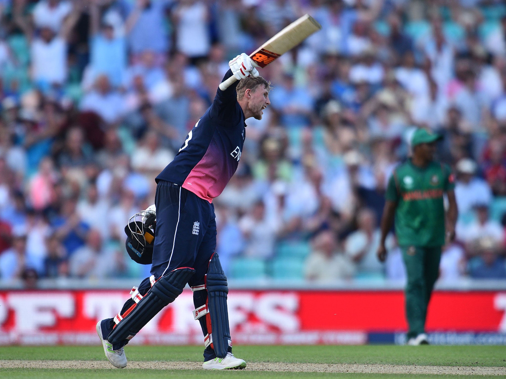 Root celebrates after hitting the winning runs