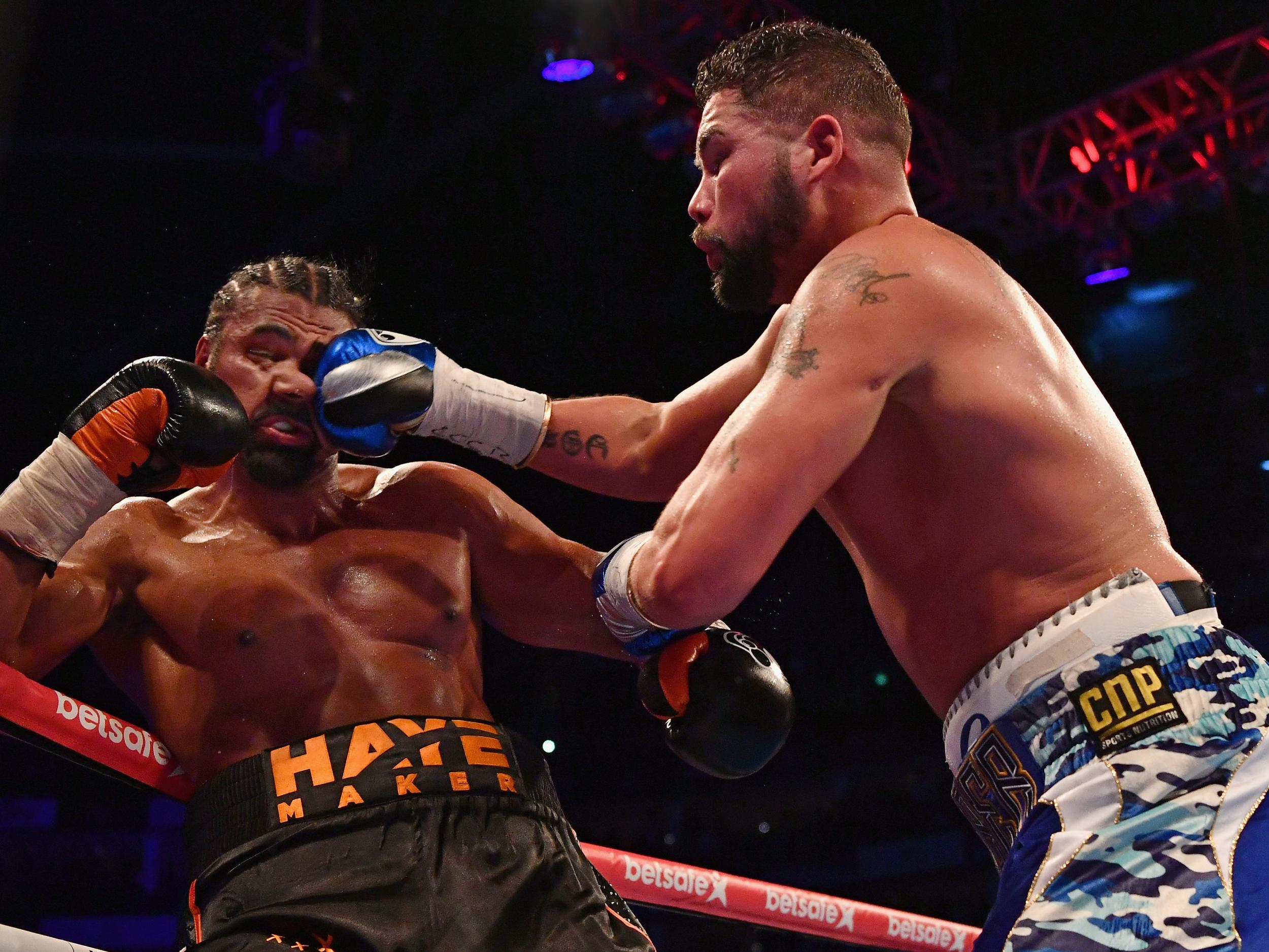 &#13;
Haye lost his last fight against Bellew after suffering injury &#13;