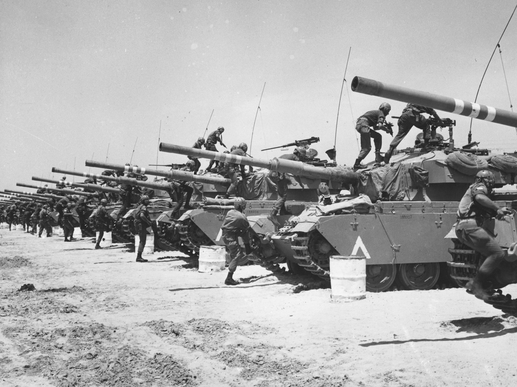Israeli Centurion tank corps prepare for battle during the Six-Day War