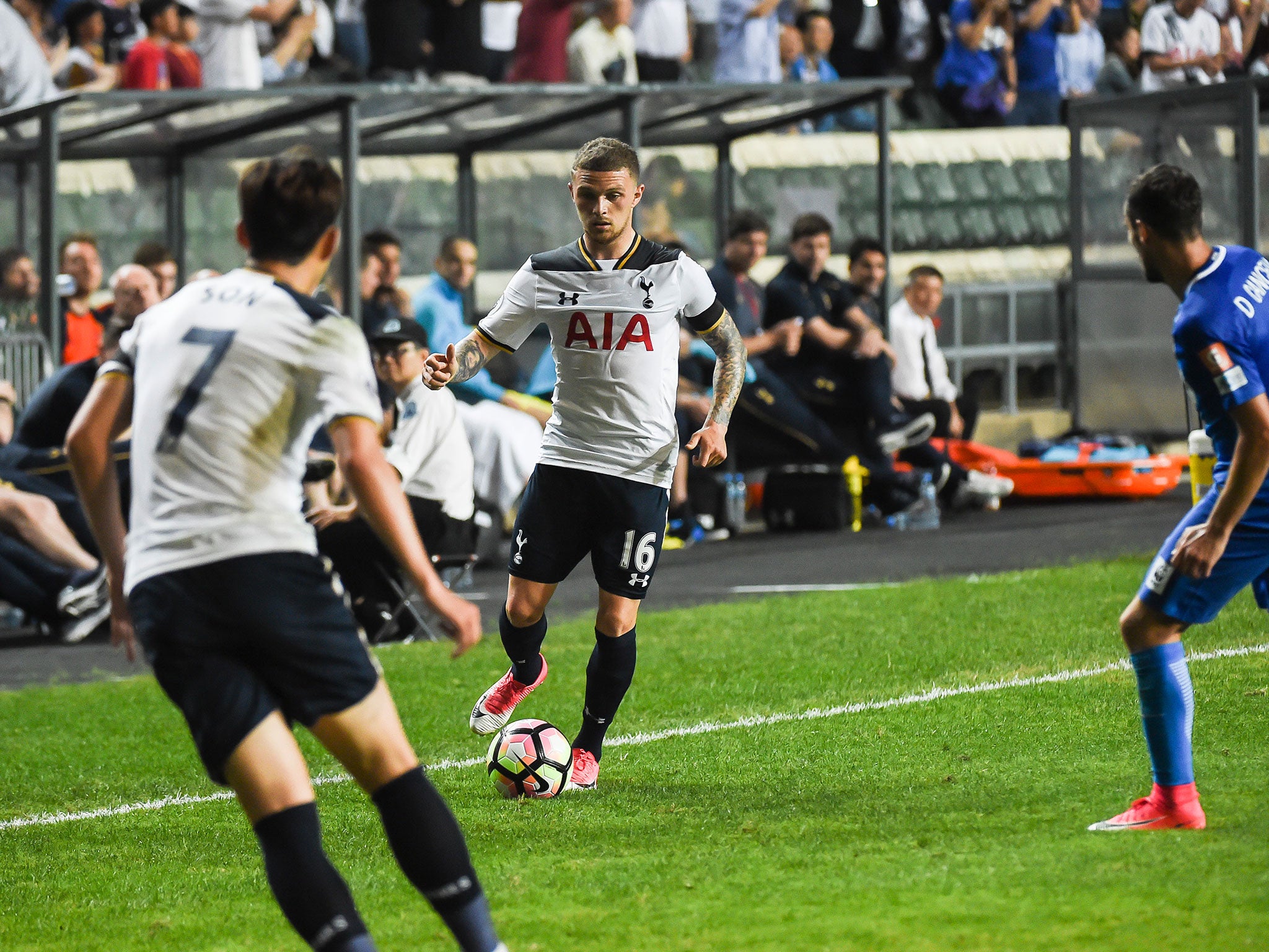 Trippier in action for Spurs in a recent friendly against Kitchee FC